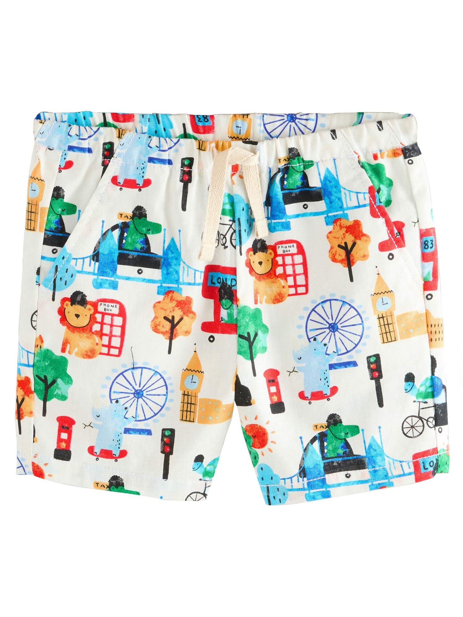 Next Pantaloni  azuriu / albastru pastel / portocaliu / alb