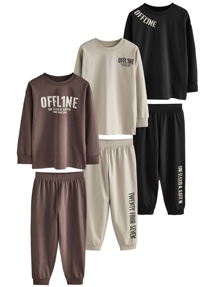 Next Schlafanzug Jungen Größe 164 braun / schwarz / wollweiß