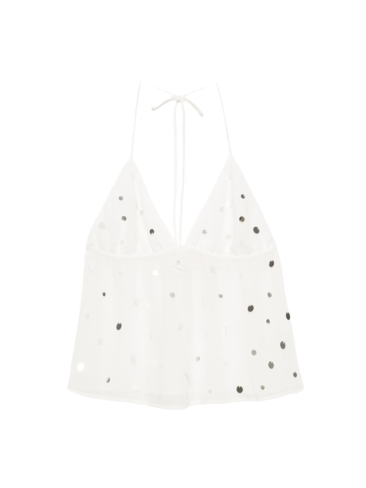 Pull&Bear Top argintiu / alb