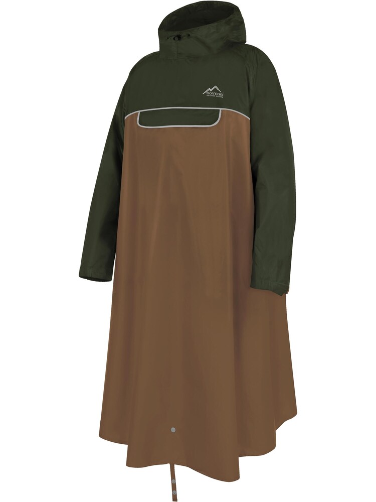 normani Regenponcho 'Quibdó' Damen Größe S/M braun / dunkelgrün