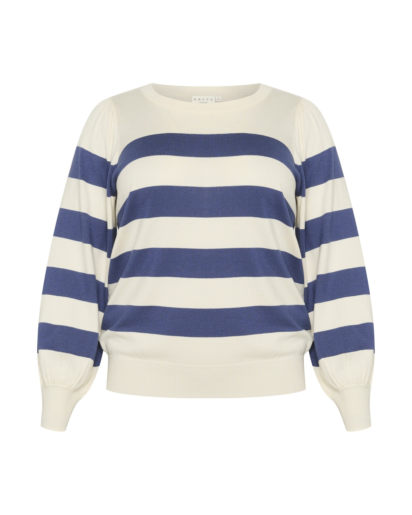 KAFFE CURVE Pulover Malia  albastru gențiană / alb