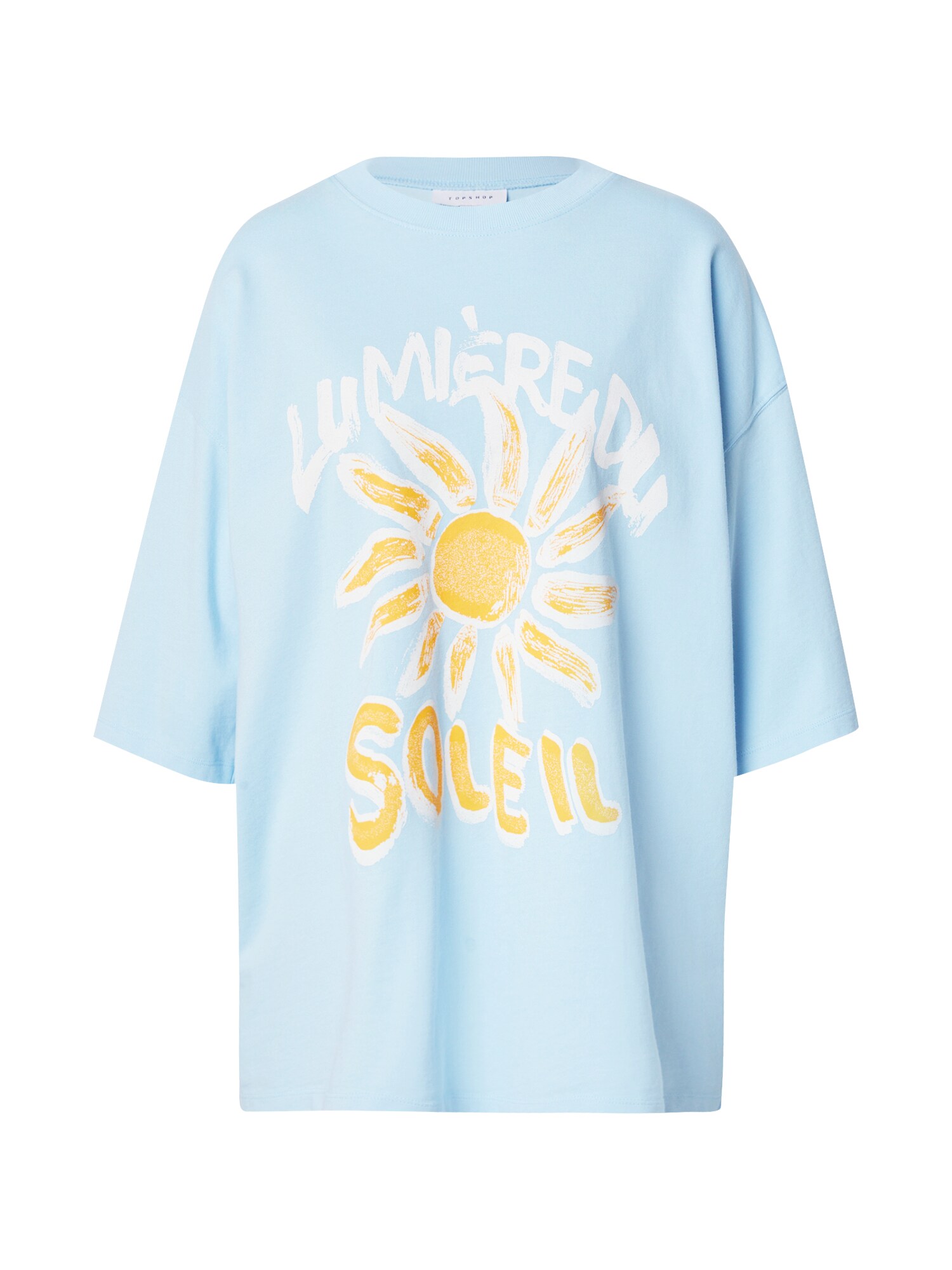 TOPSHOP Tričko 'Soleil' svetlomodrá / žltá / biela
