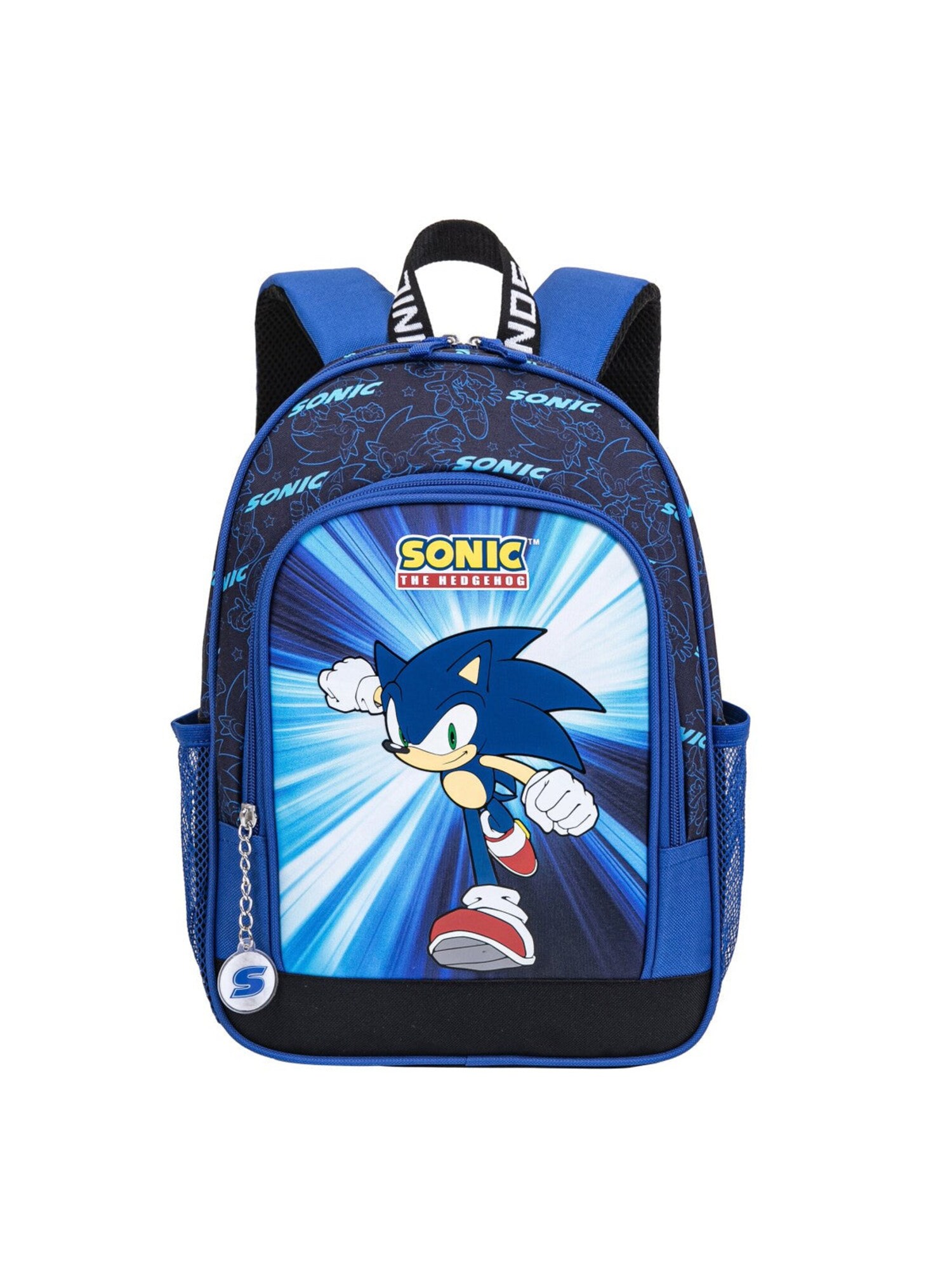 Sonic The Hedgehog Rucksack Sonic The Hedgehog Rugzak Kinderen Blauw Zwart Schooltas Jongens 37cm Hoog
