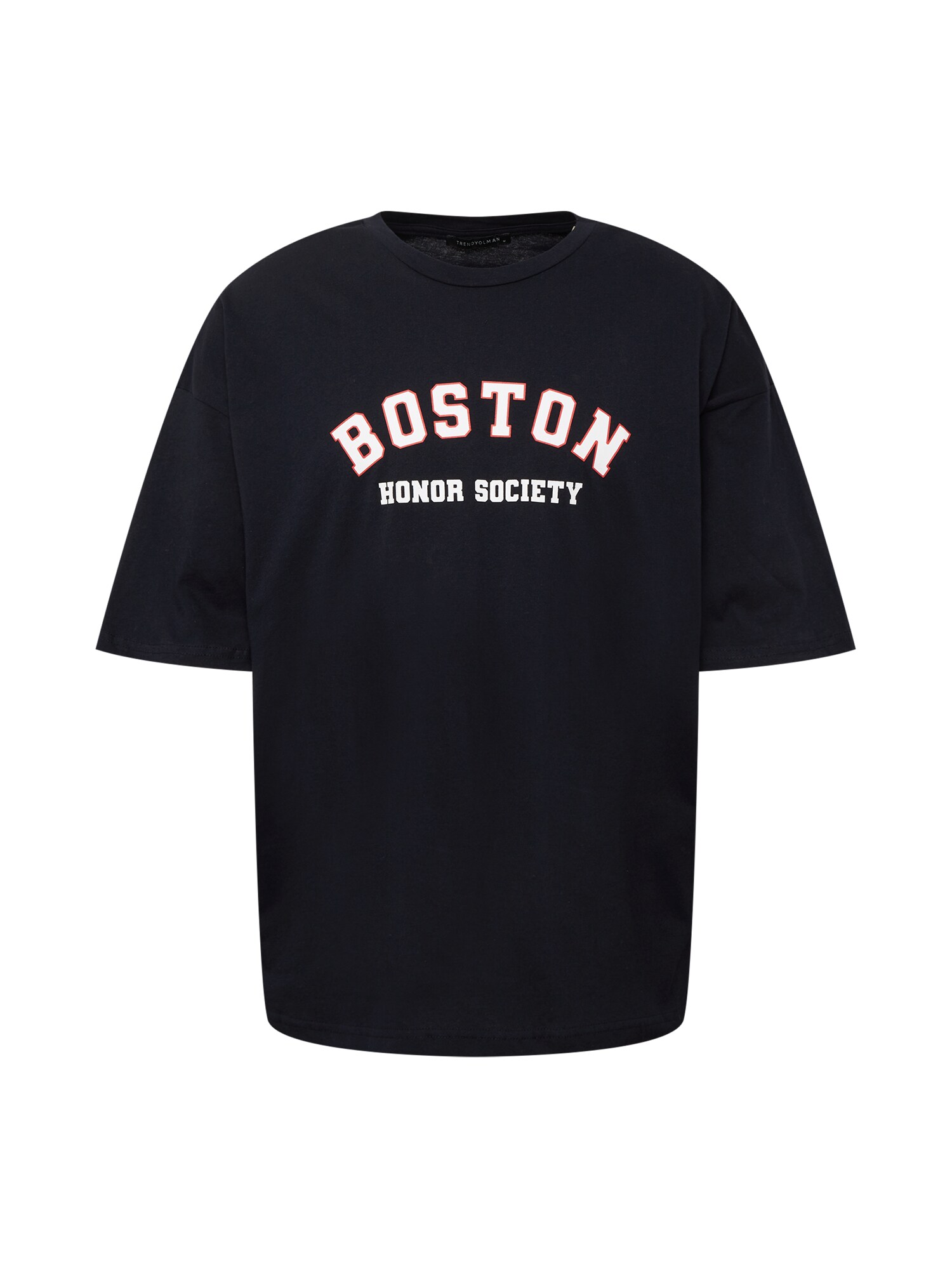 Trendyol Tricou albastru noapte / portocaliu / alb