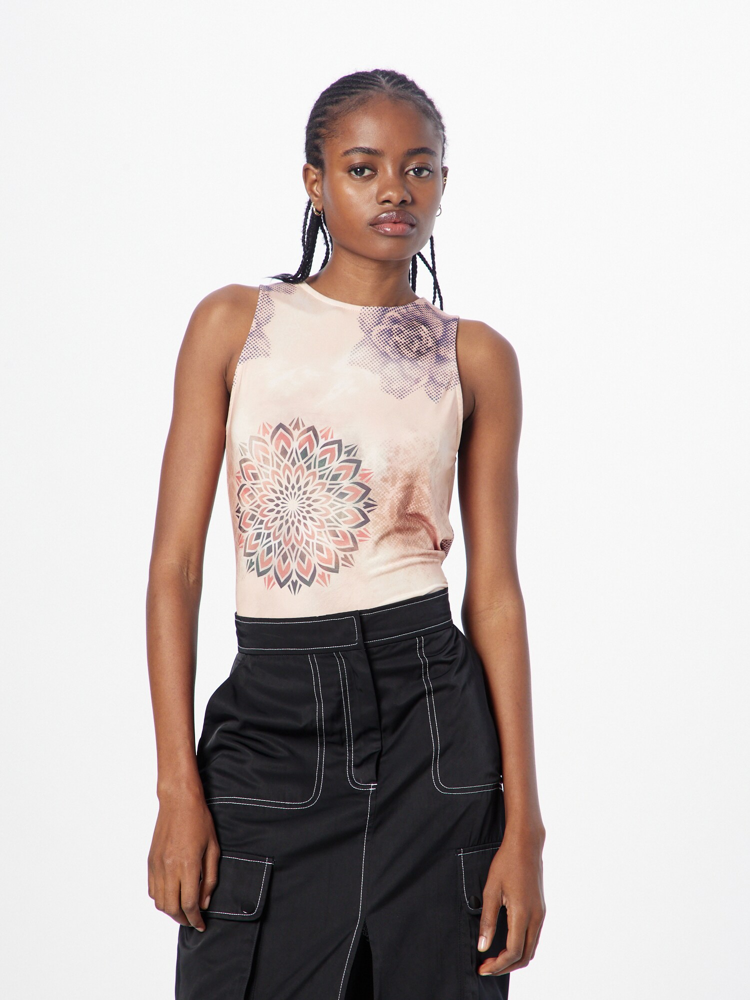 Nasty Gal Top  teveszín / sötétszürke / sötétlila / rózsa termék 2. képe