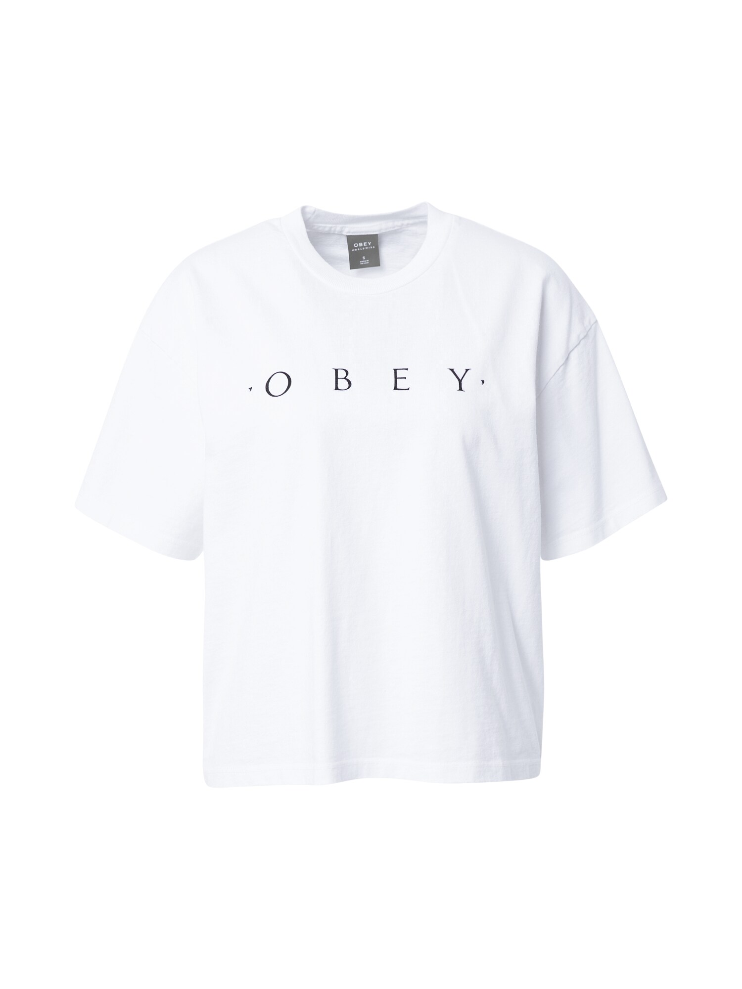 Obey Marškinėliai 'Novel'  balta / juoda