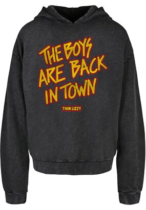 Merchcode Sweatshirt ‘Thin Lizzy – The Boys Stacked’ Curry / Rood / Zwart