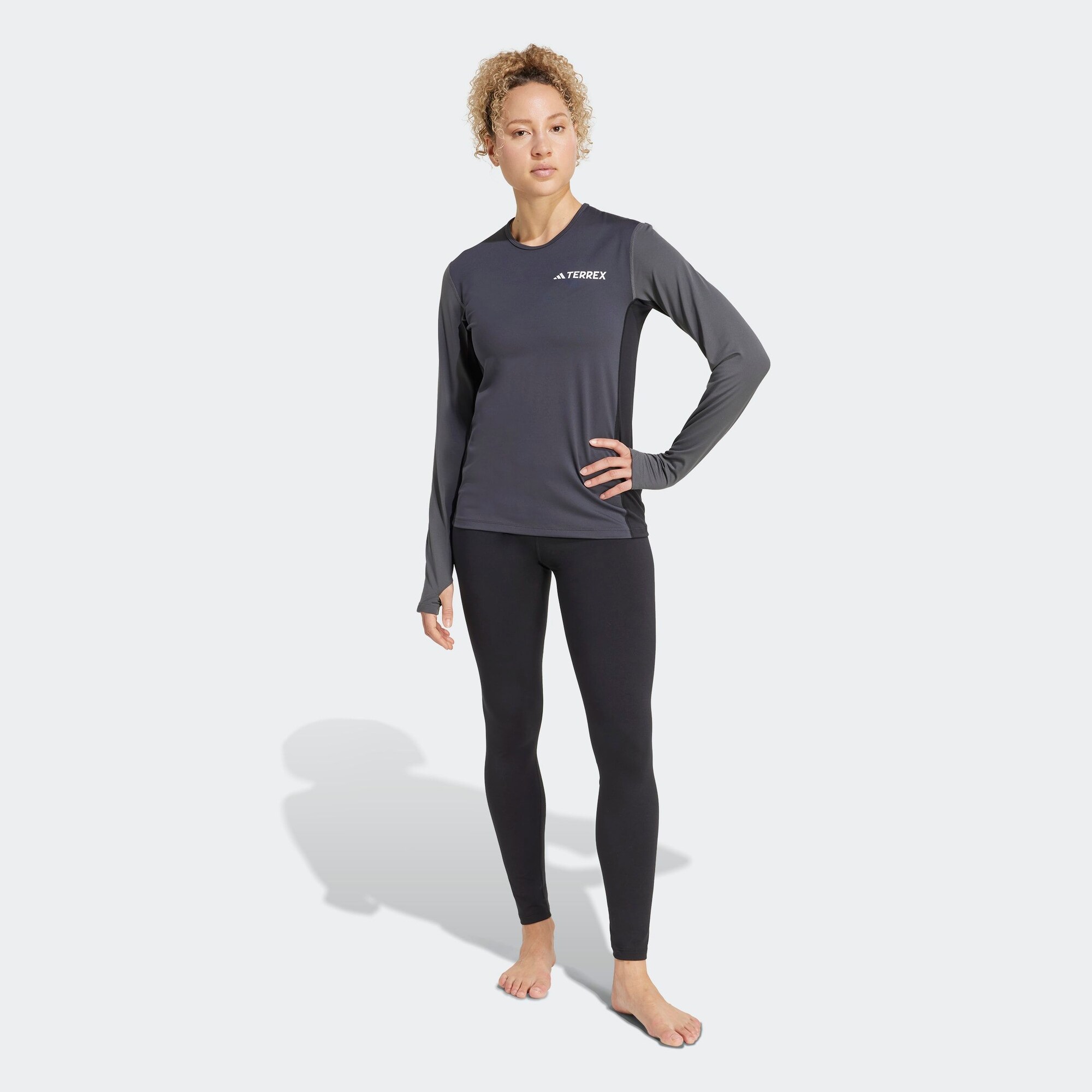 ADIDAS TERREX Športové nohavice 'Multi Synthetic Base Layer' čierna / biela (obrázok 5)