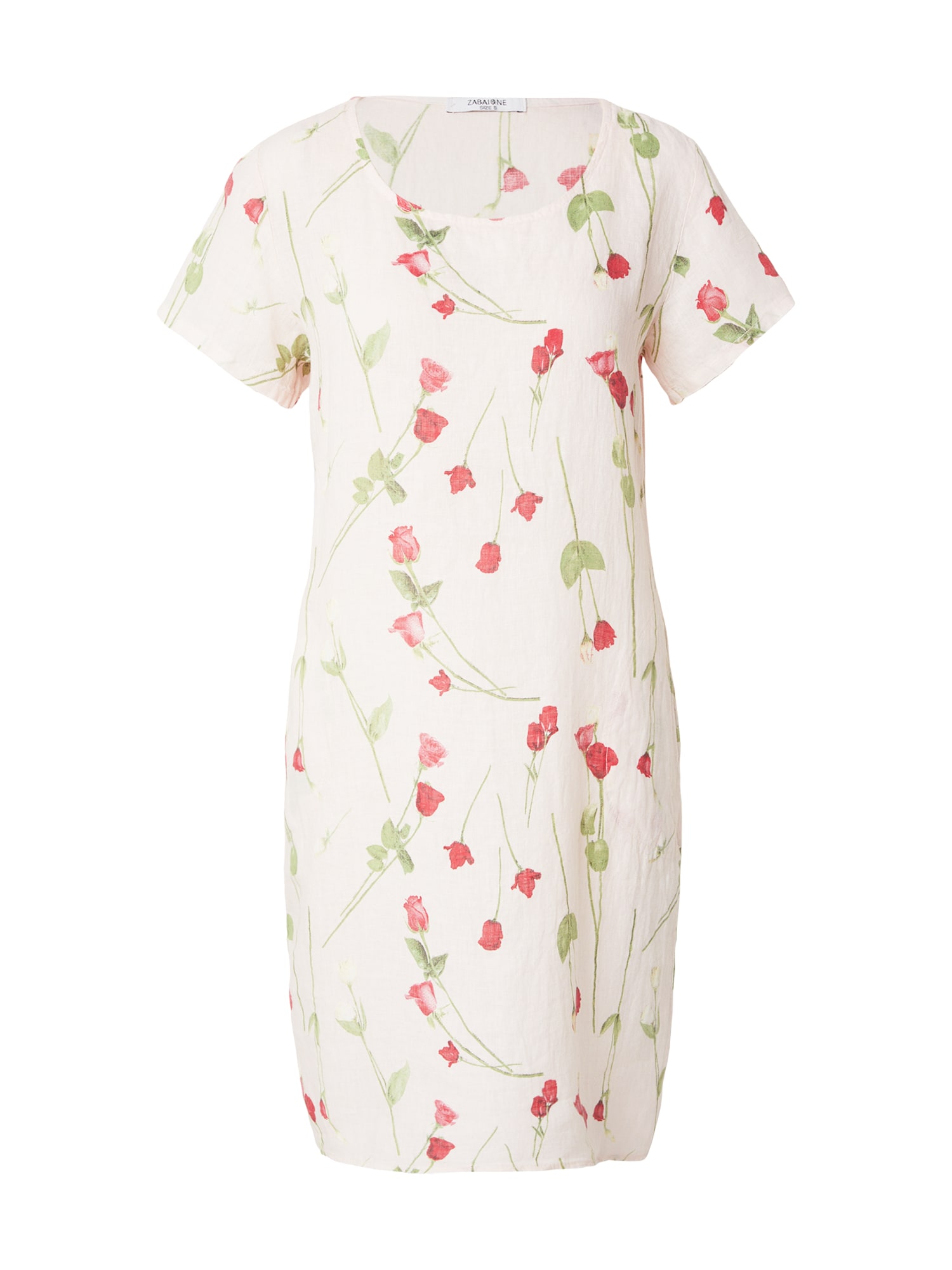 ZABAIONE Vestido de verano verde / rosa pastel / rojo