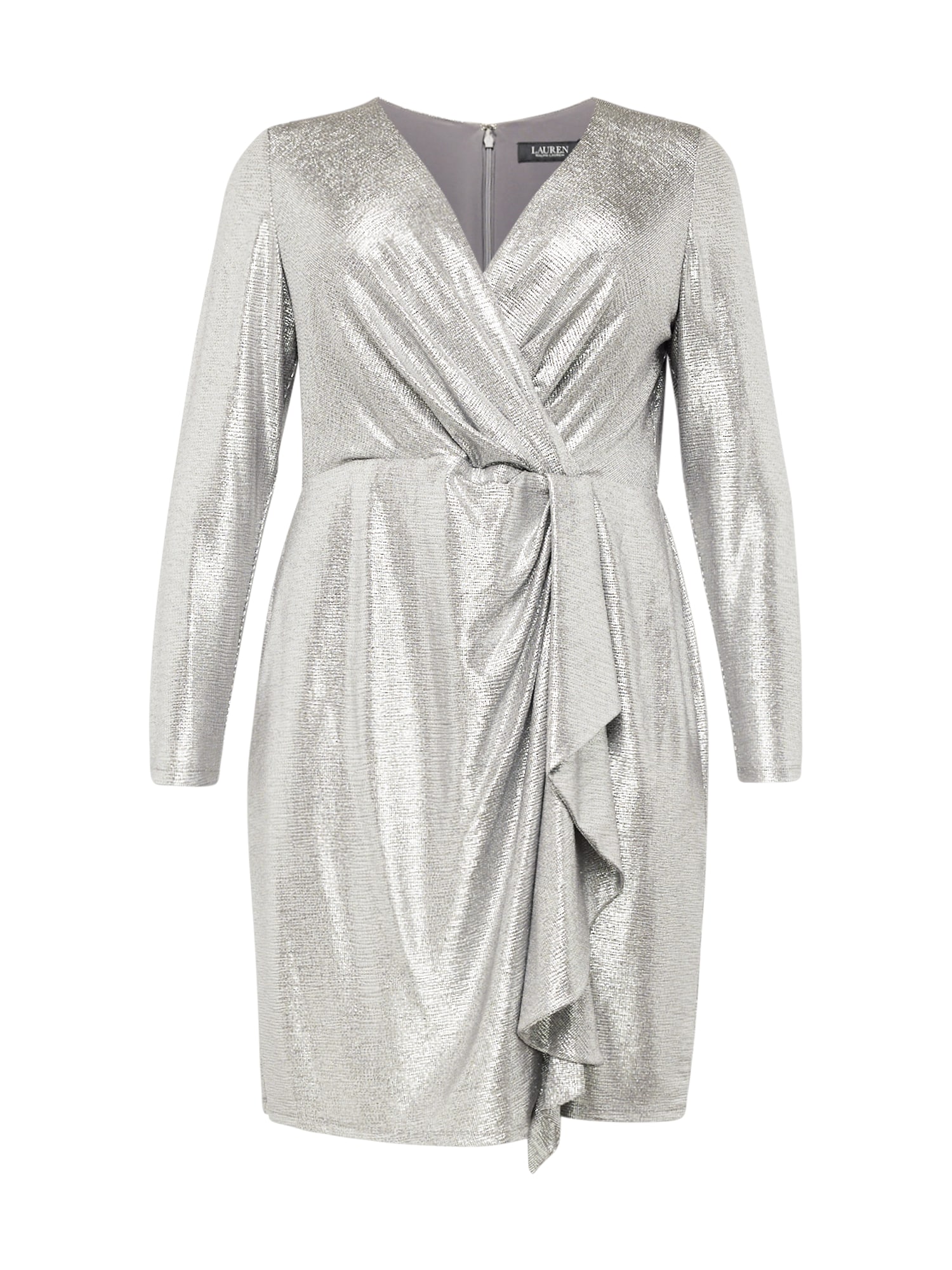 Lauren Ralph Lauren Plus Koktel haljina 'CINLAIT'  srebrno siva