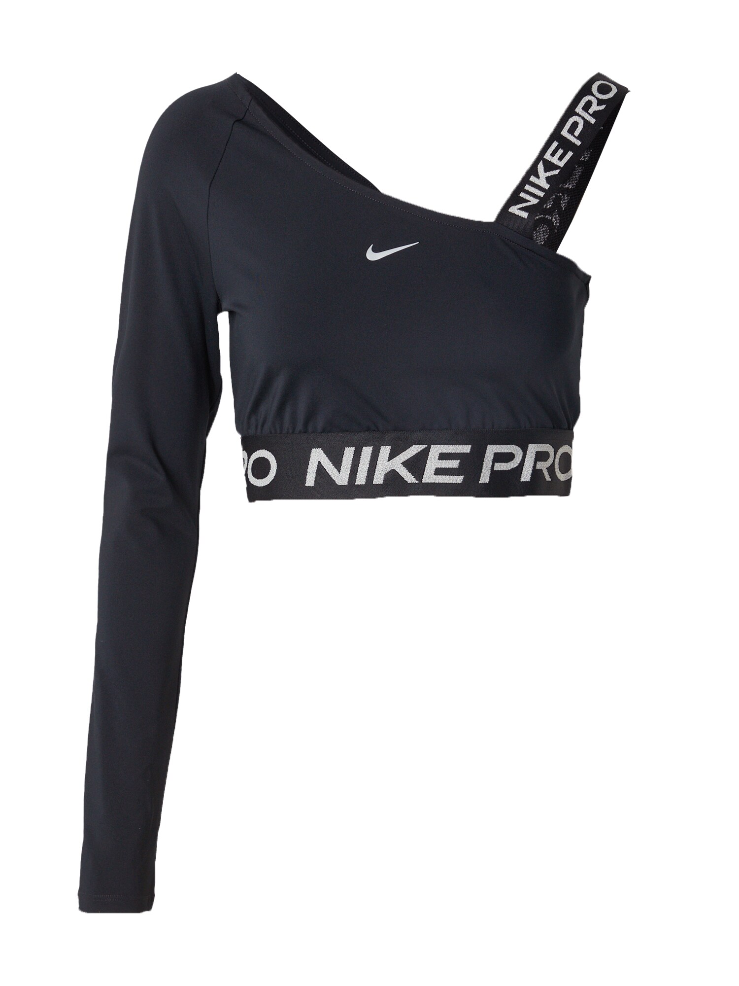 NIKE Funkčné tričko 'Pro Shine' čierna / biela