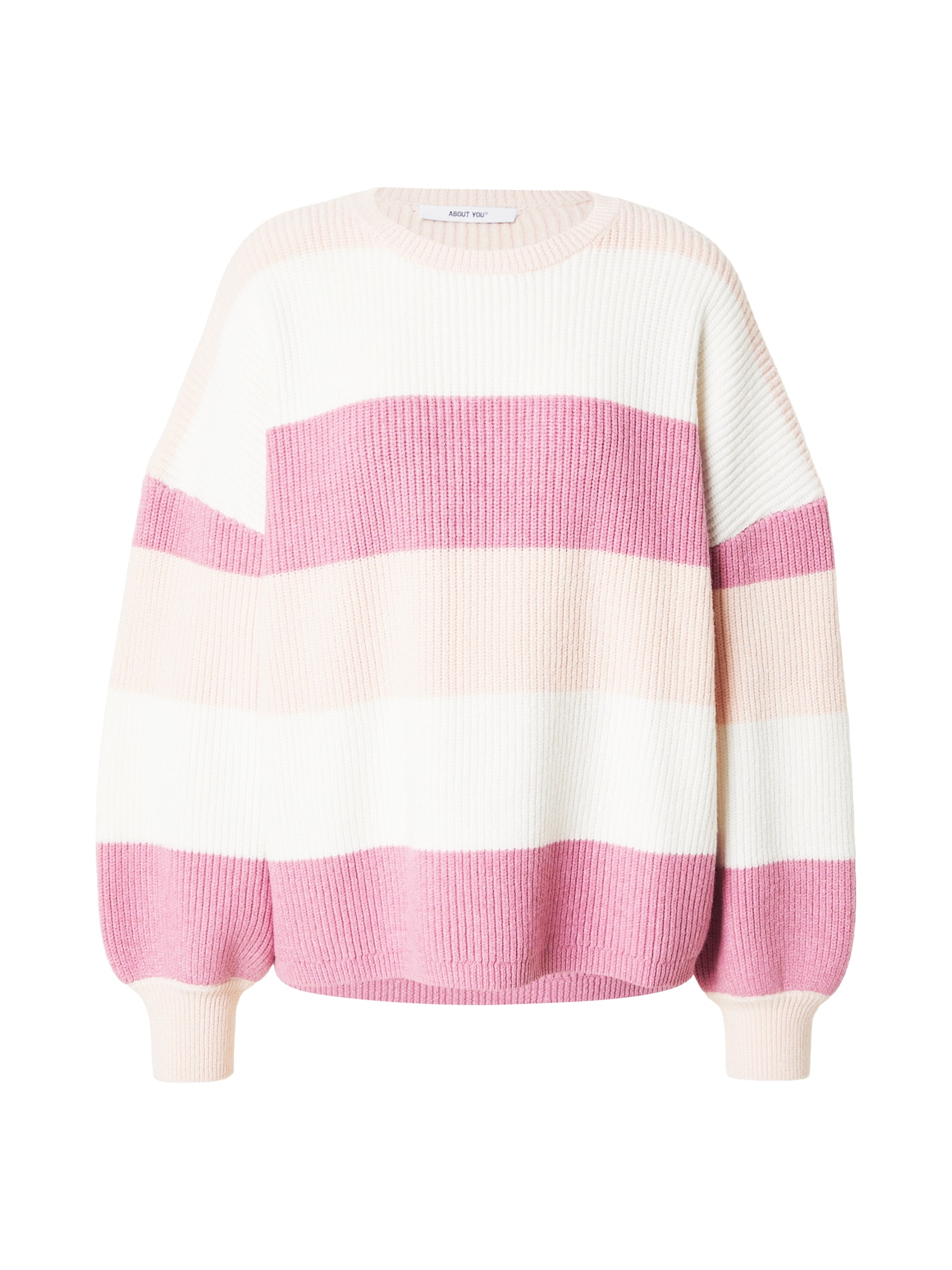 ABOUT YOU Pulovere dimensiuni mari Mina crem / magenta / alb