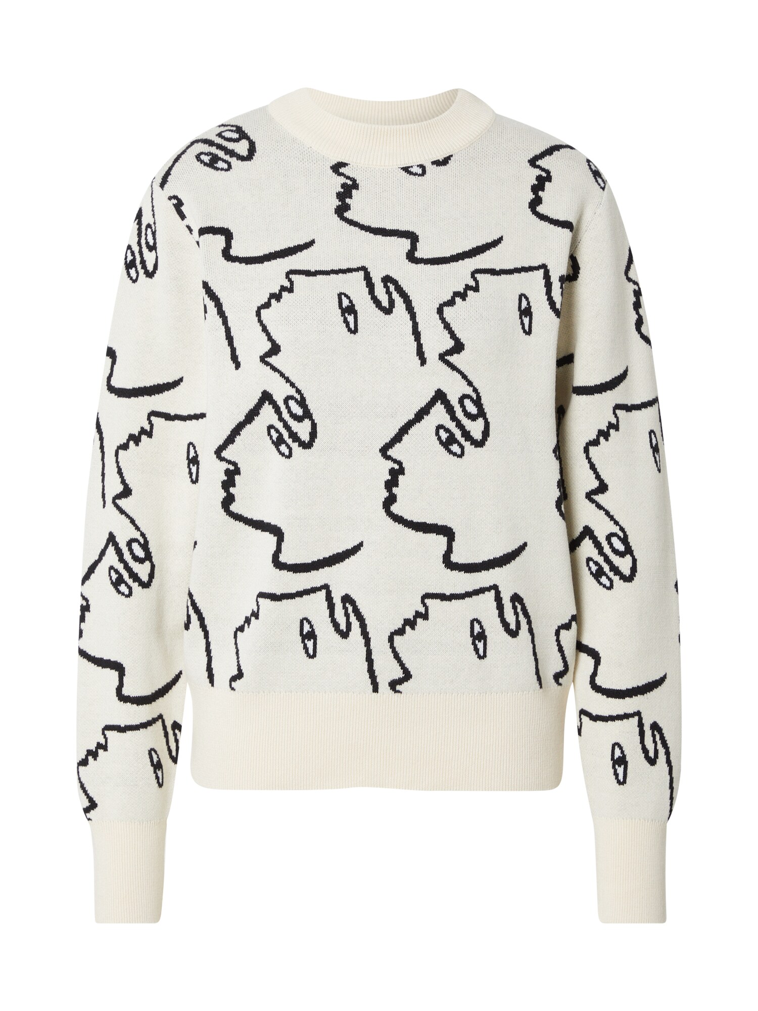 Monki Pulover  negru / alb