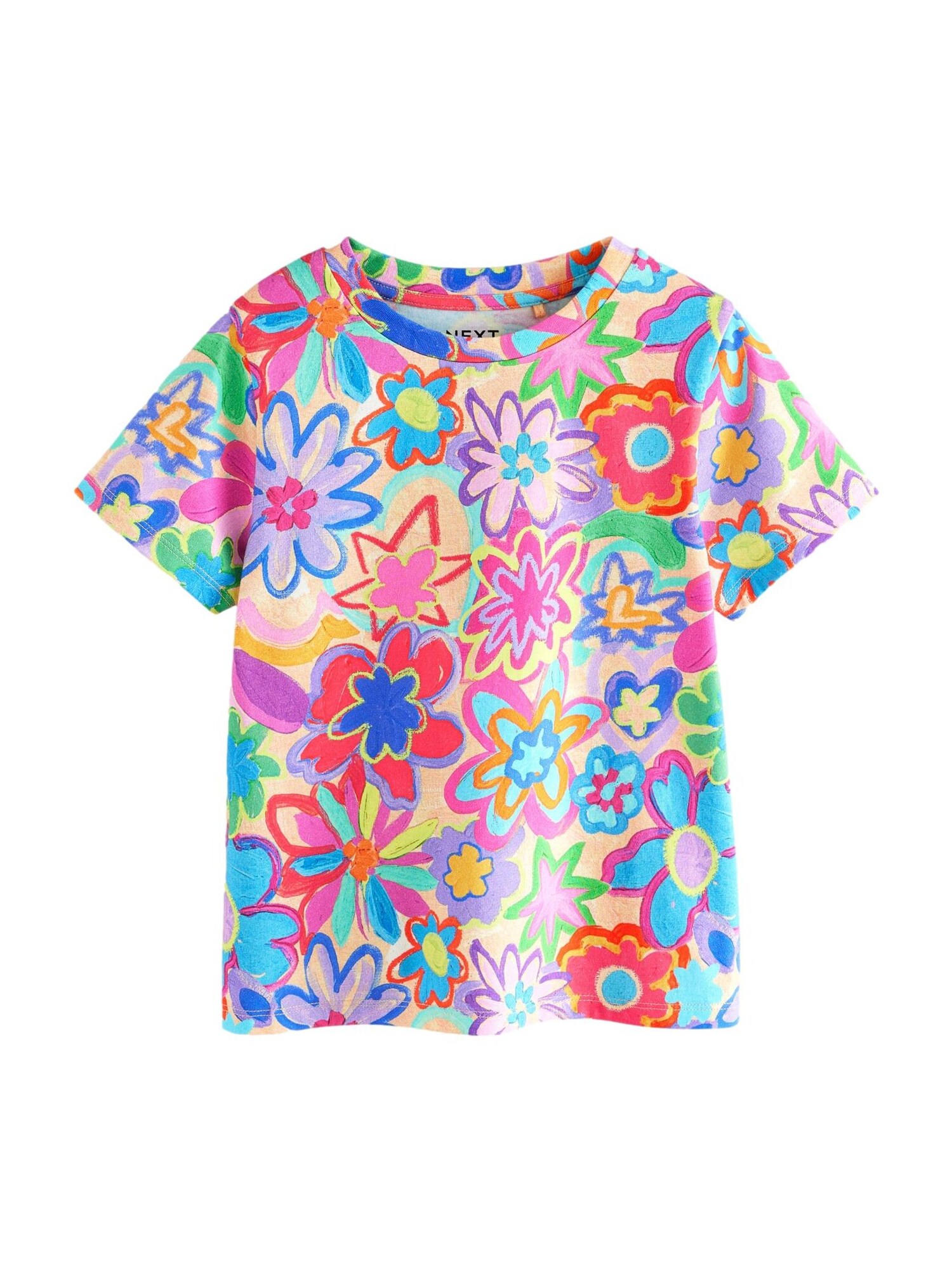 Next Tricou  albastru deschis / verde deschis / mov orhidee / roșu