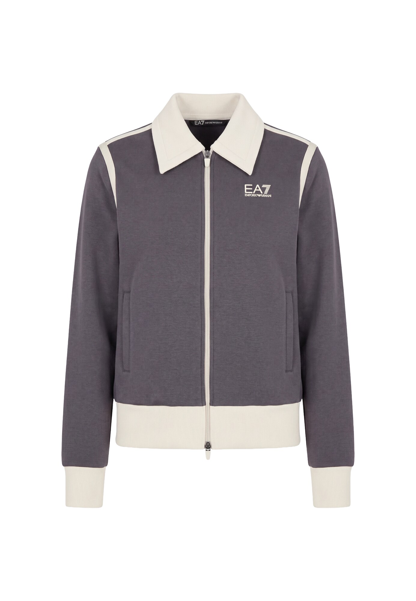 EA7 Emporio Armani Tepláková bunda  krémová / sivá