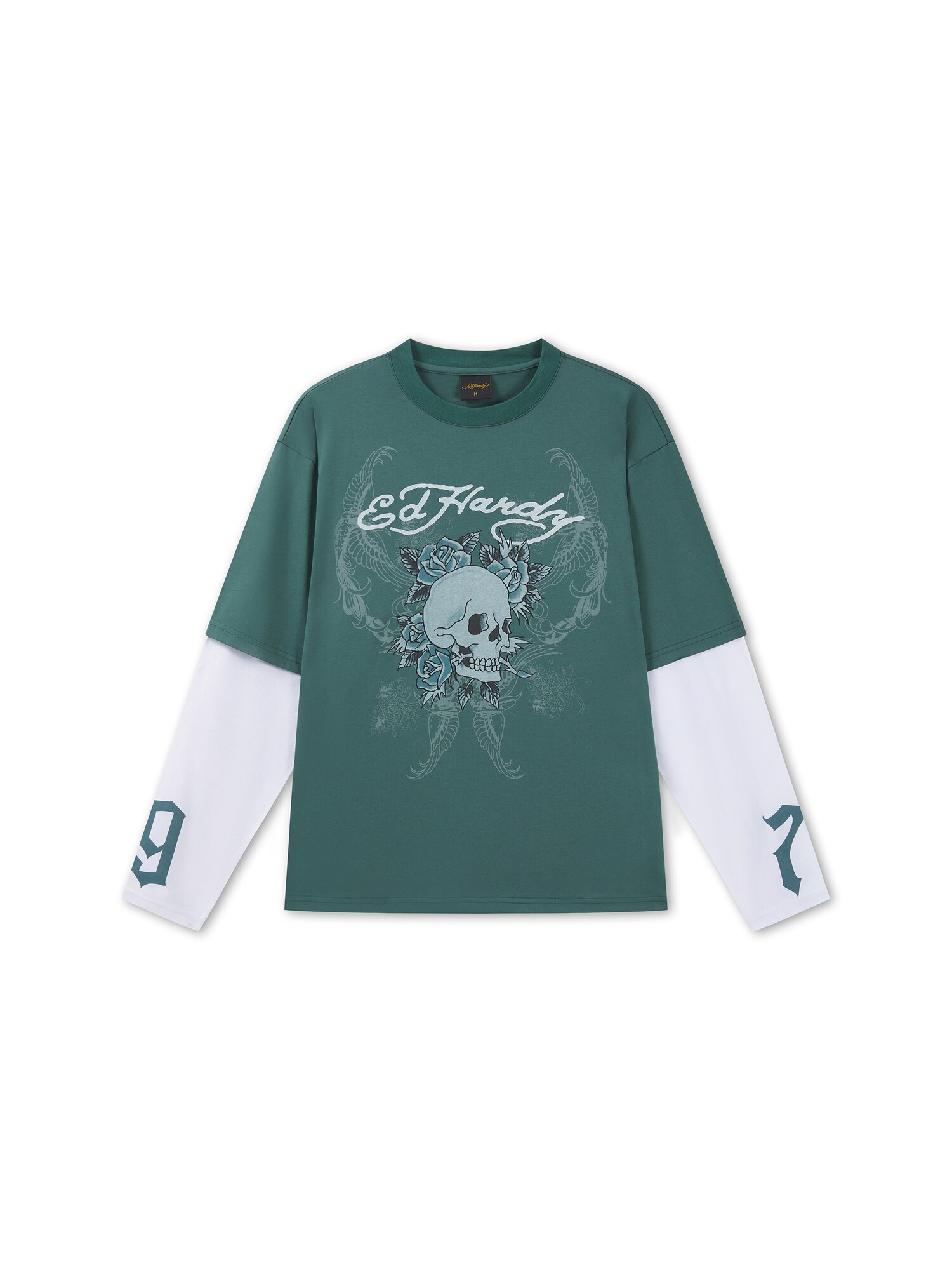 Ed Hardy Tricou 1971 Skull verde mentă / verde jad / negru / alb