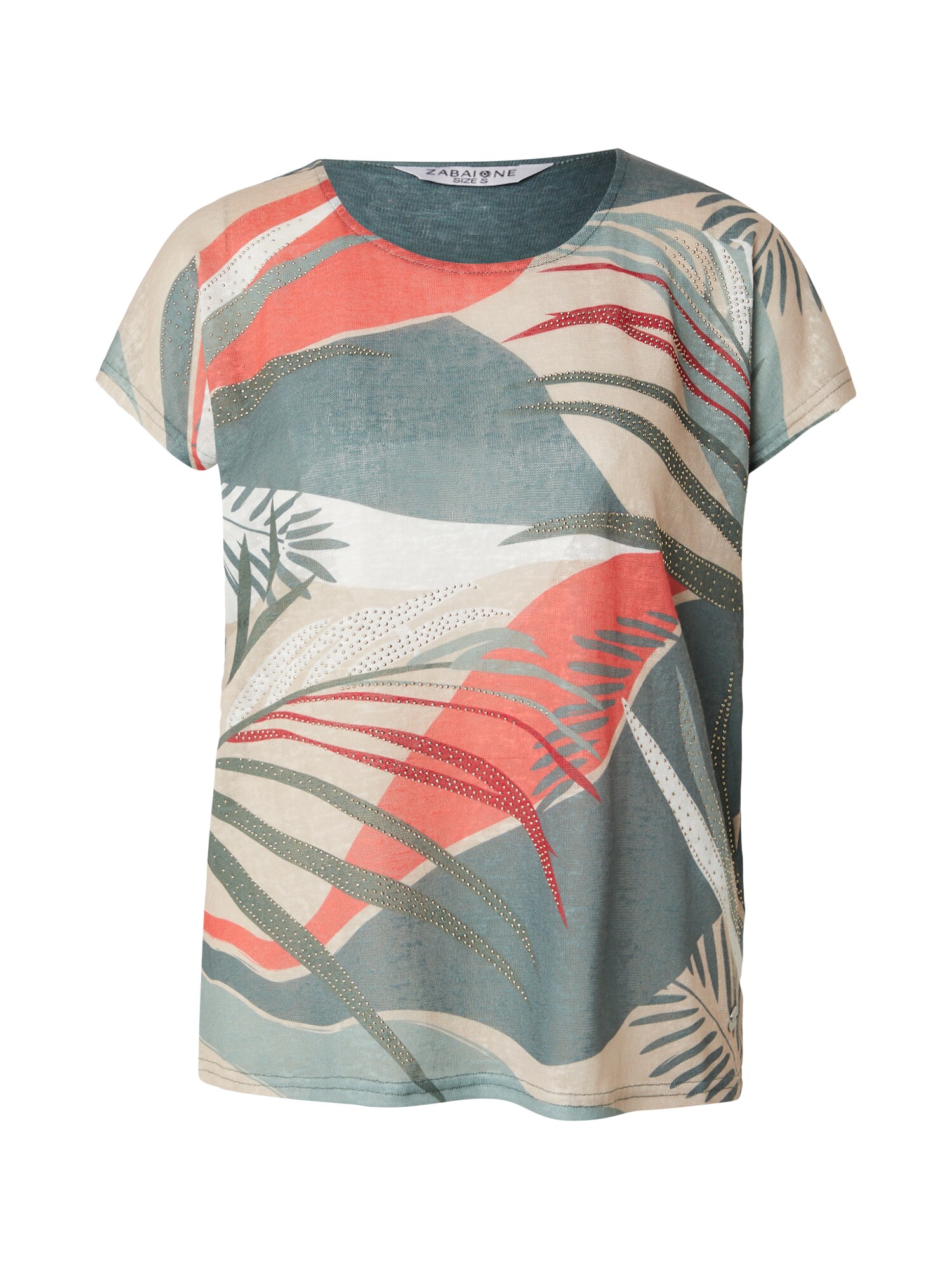 ZABAIONE Tricou 'Ha44wai'  bej / verde mentă / verde închis / corai