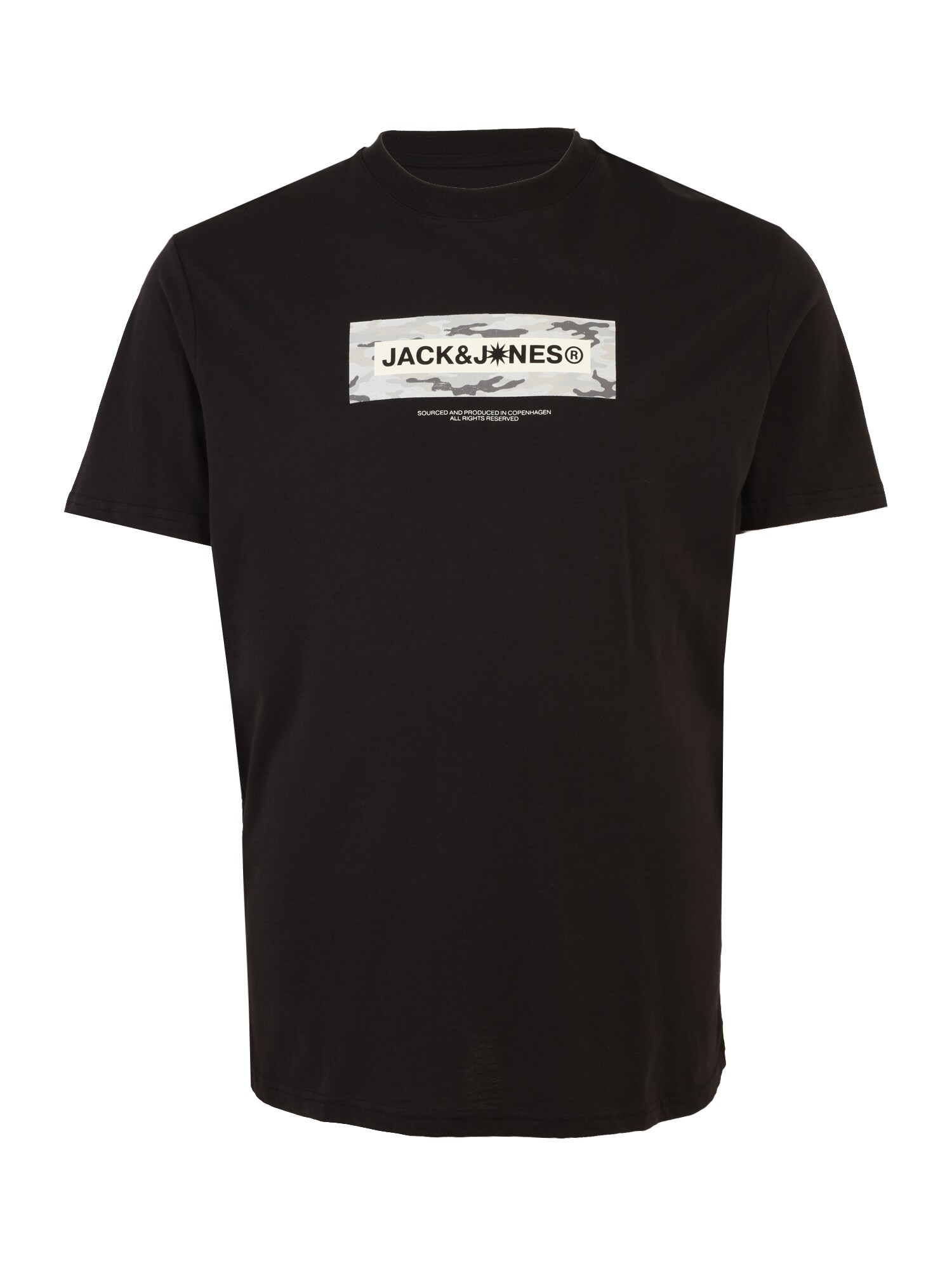 Jack & Jones Plus Tricou 'JCOBREEZE'  gri / gri închis / negru / alb