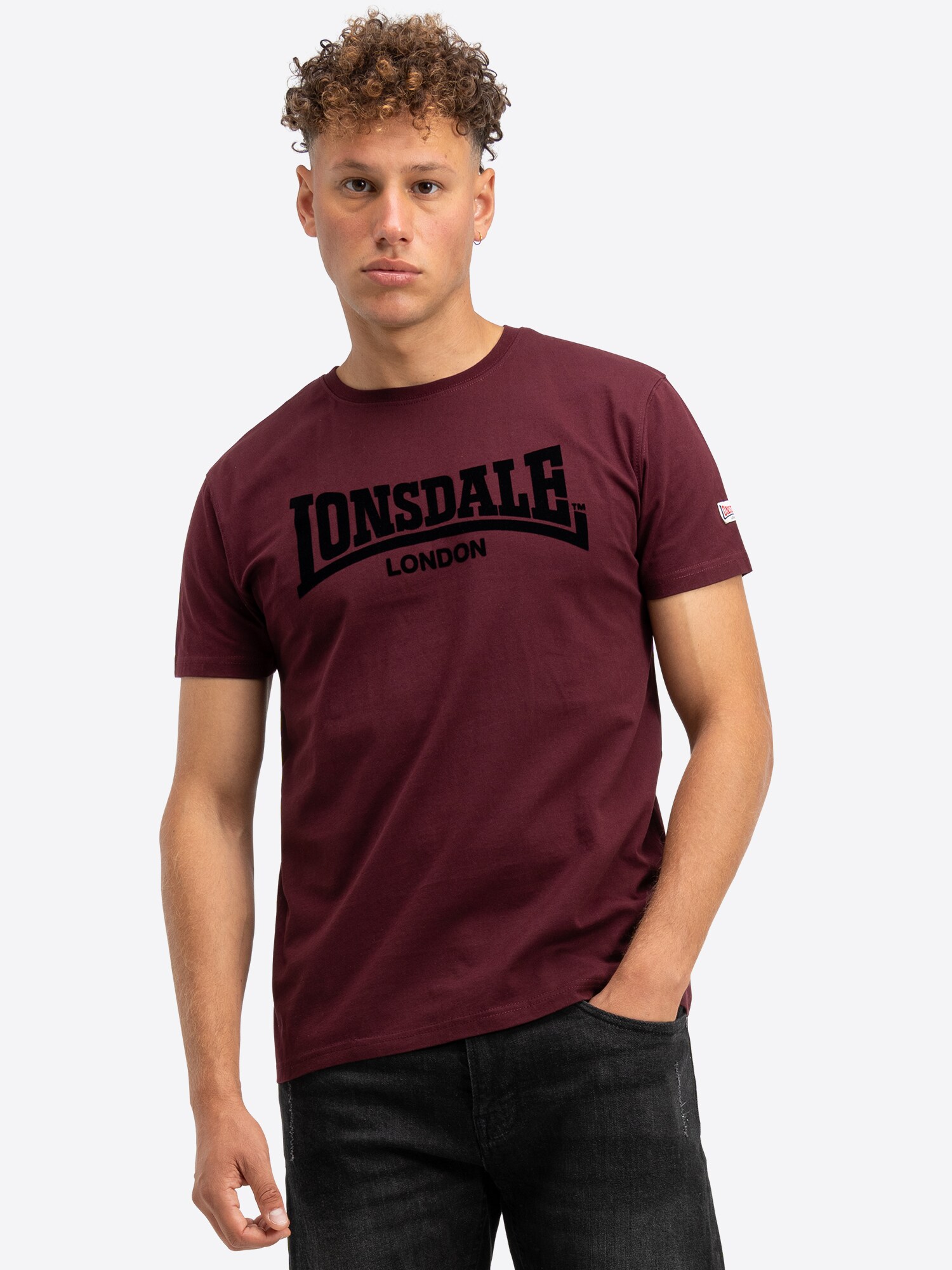 LONSDALE Póló  padlizsán / fekete termék 2. képe