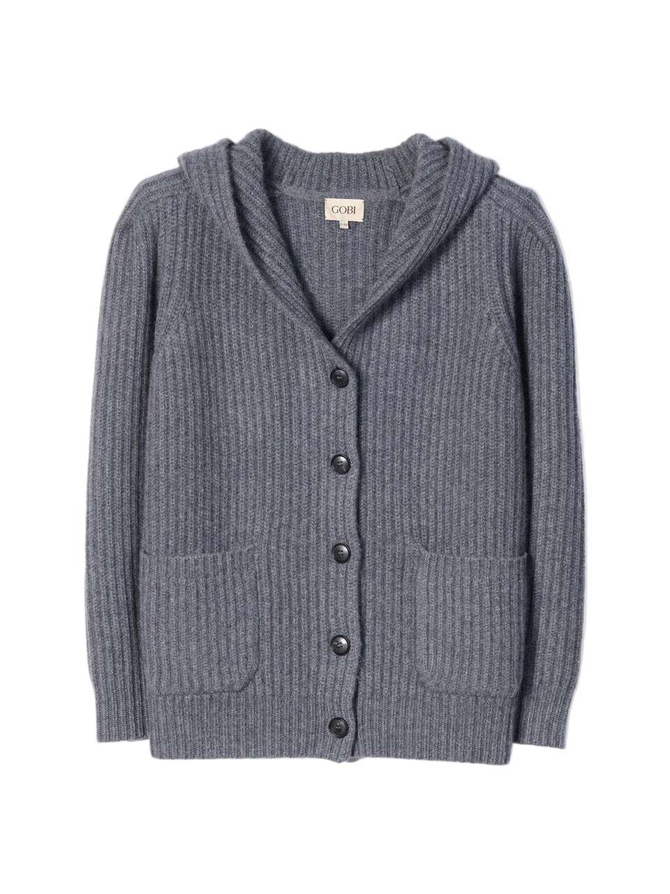 Kofta 'Wide-Shoulder Hooded Cashmere Cardigan'
