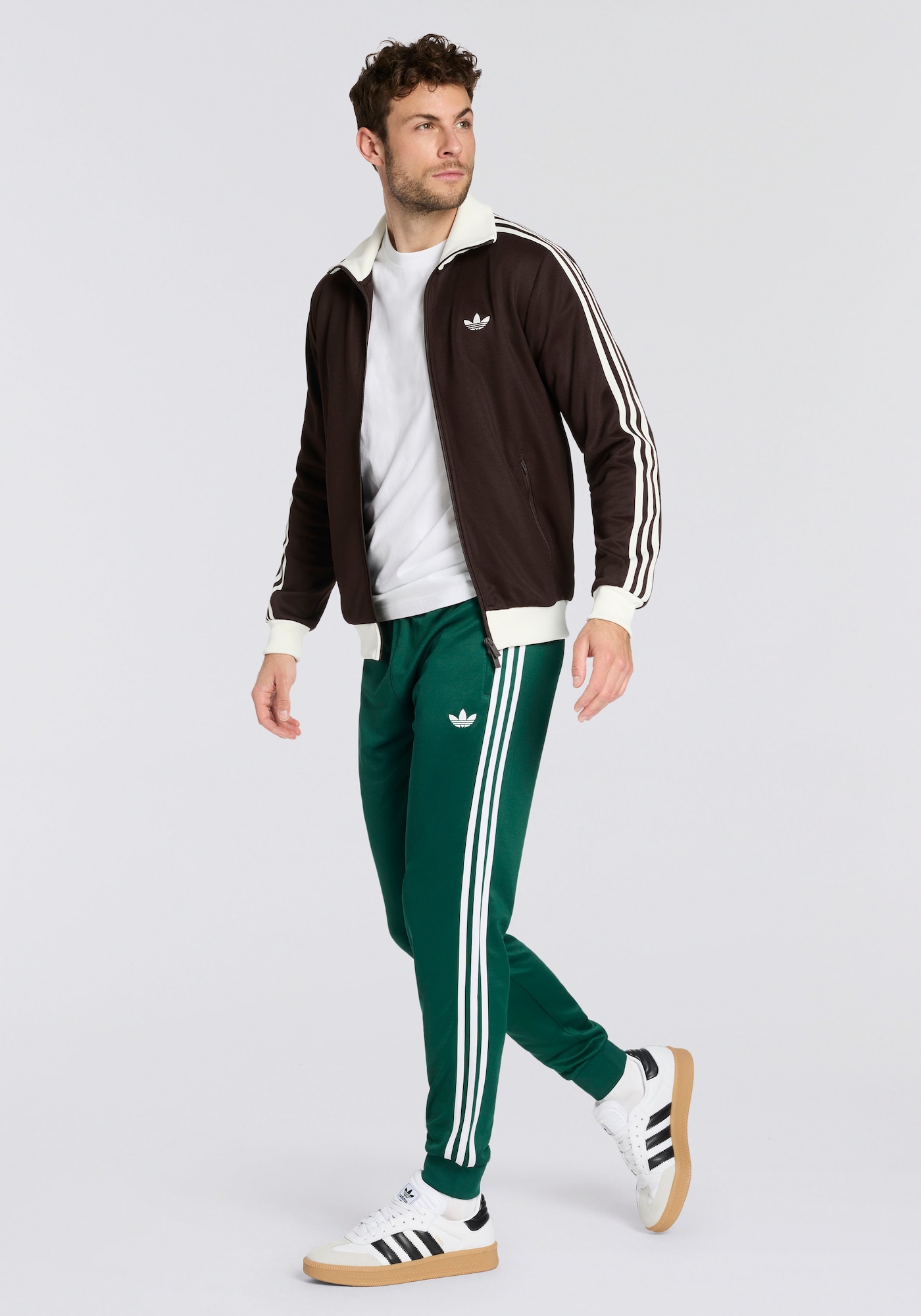 ADIDAS ORIGINALS Pantaloni SUPERSTAR verde închis / alb
