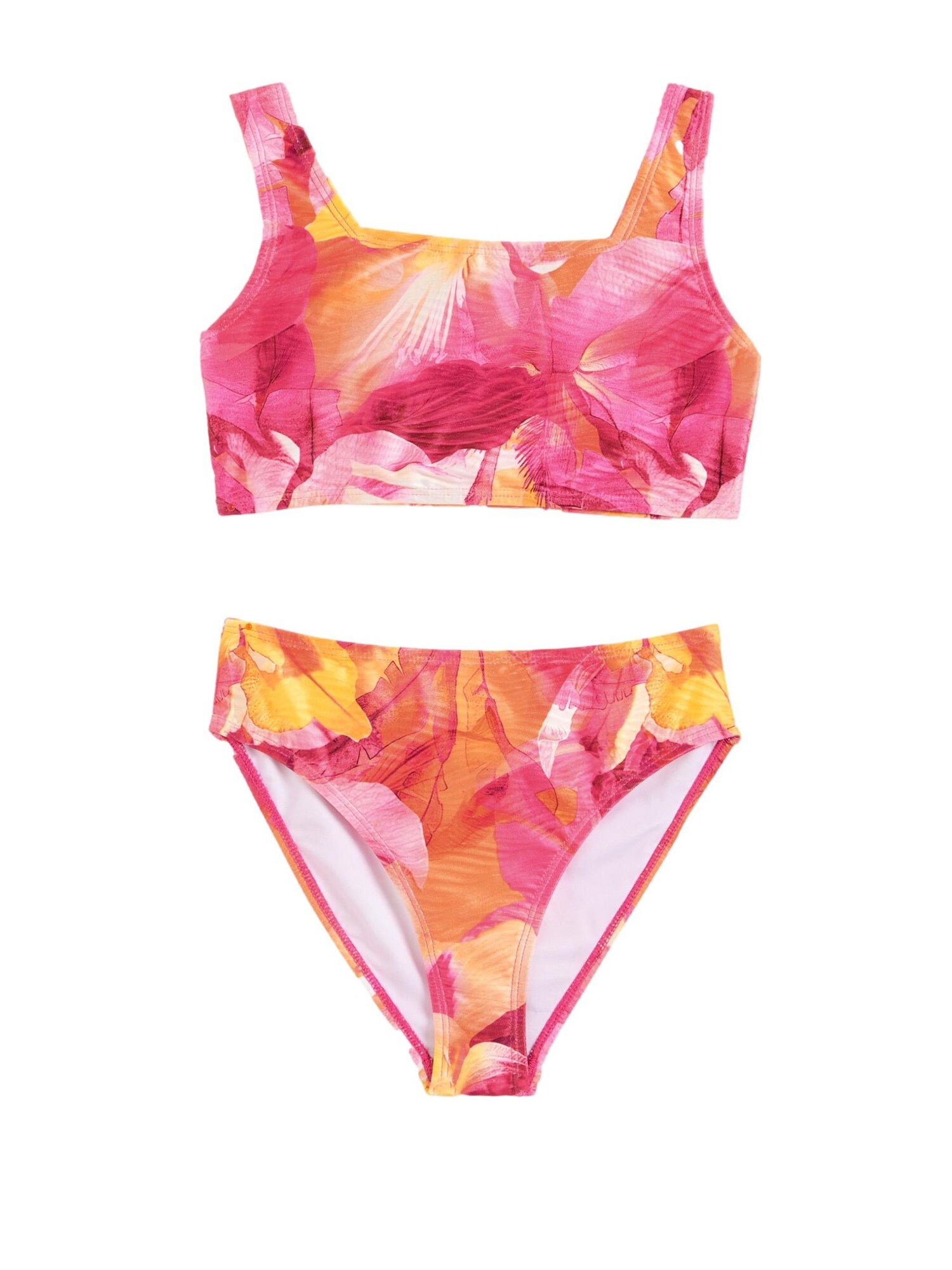 Lipsy Costum de baie două piese galben / magenta / roz zmeură