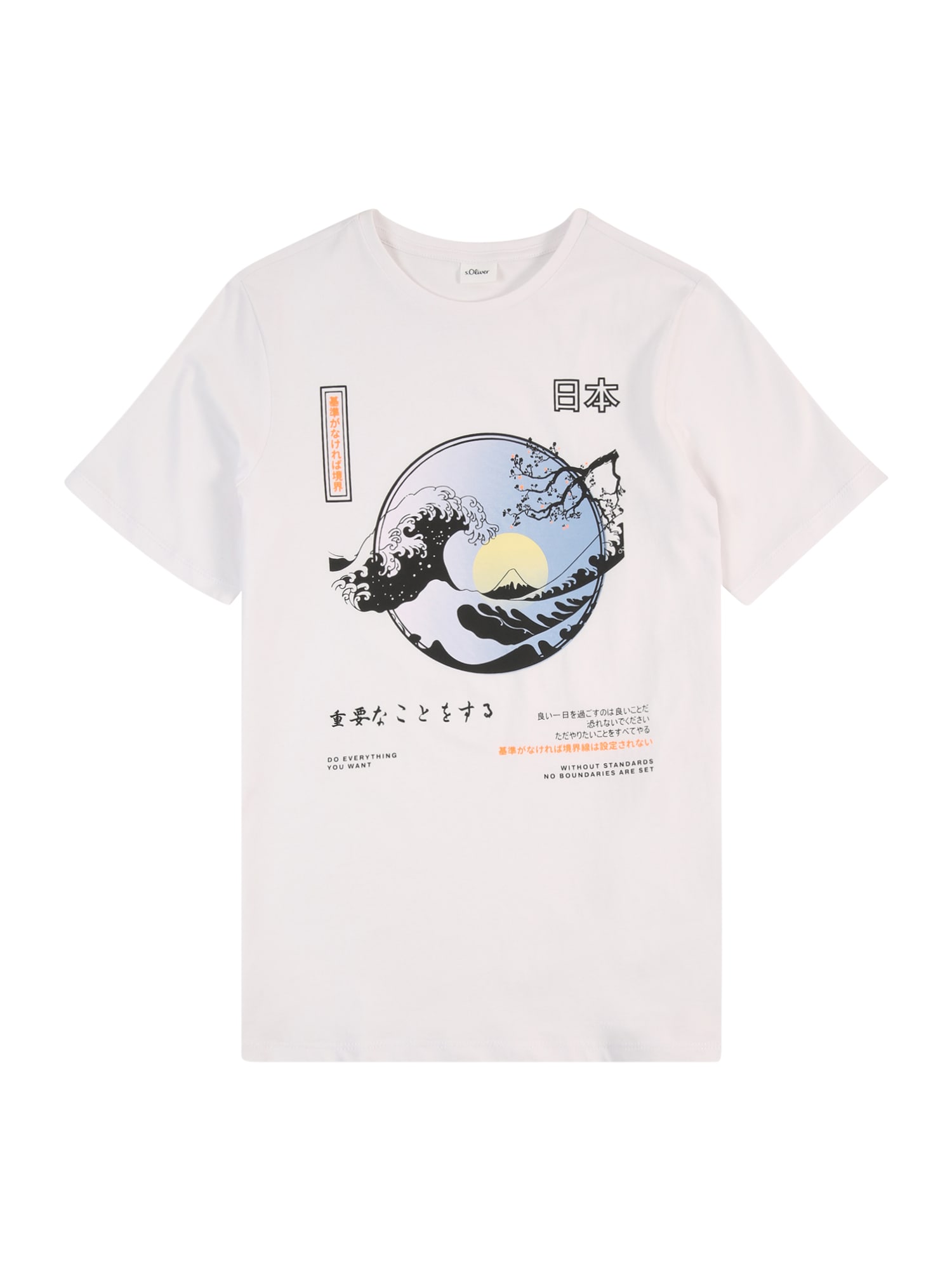 s.Oliver Tricou  bleumarin / albastru deschis / portocaliu deschis / alb