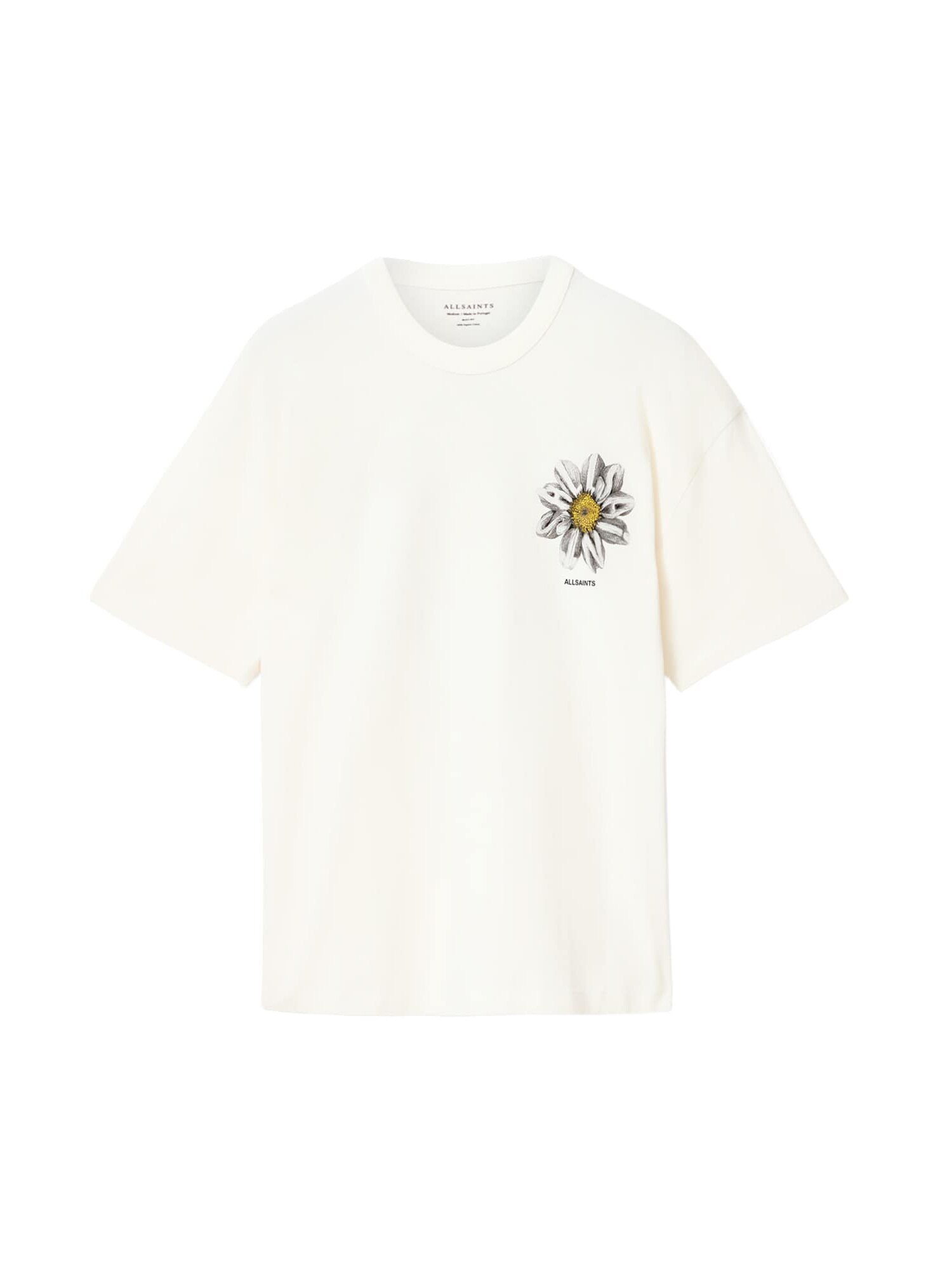 AllSaints Majica 'PETALS'  rumena / svetlo siva / črna / bela