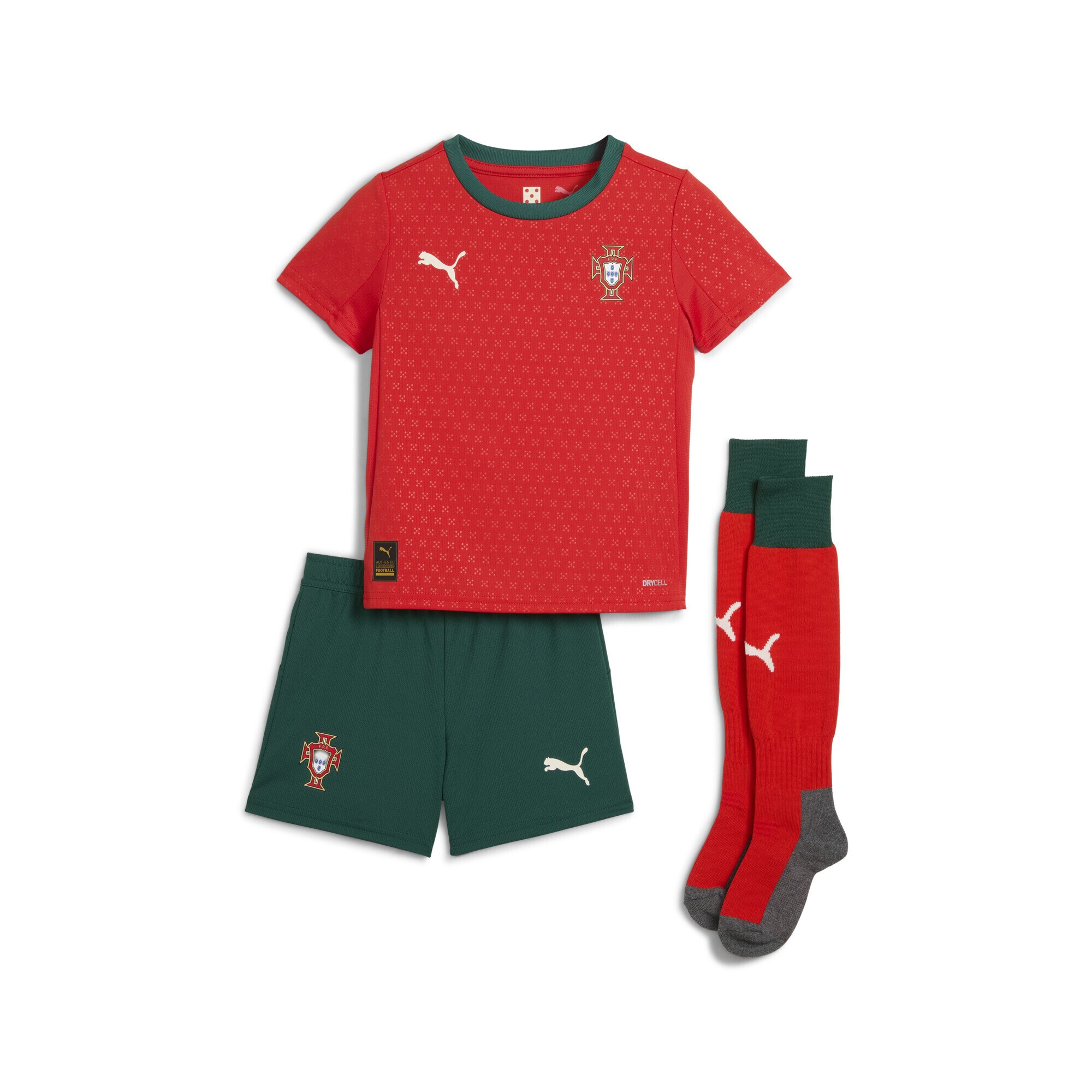 PUMA Tréningruha 'Portugal 2025'  szürke melír / sötétzöld / piros / fehér akciós termékkép 1