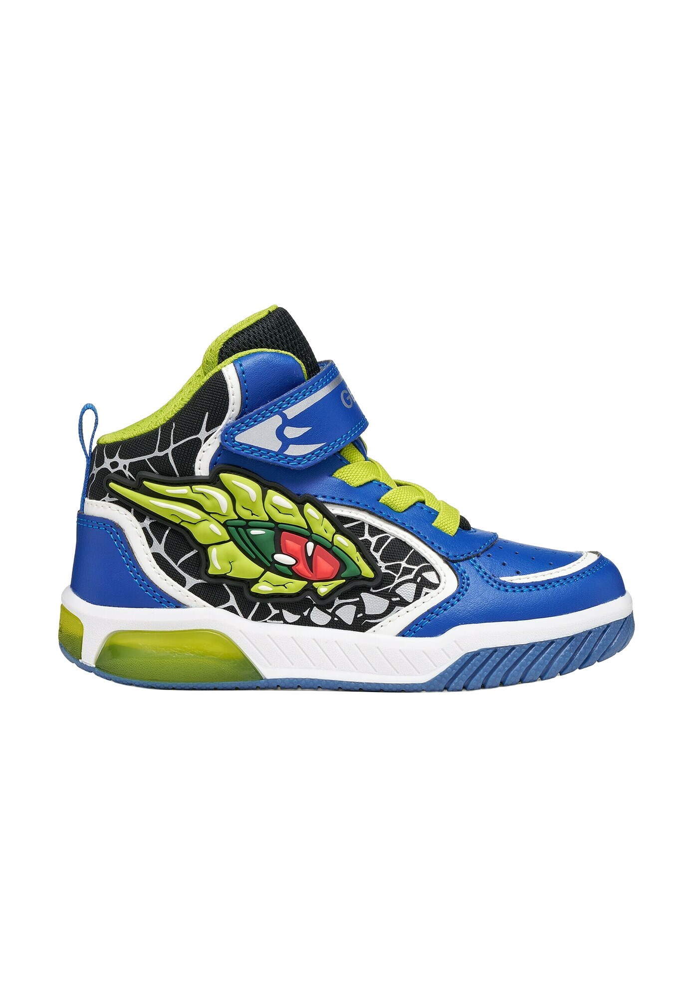 GEOX Sneaker J INEK   albastru / verde limetă / negru / alb