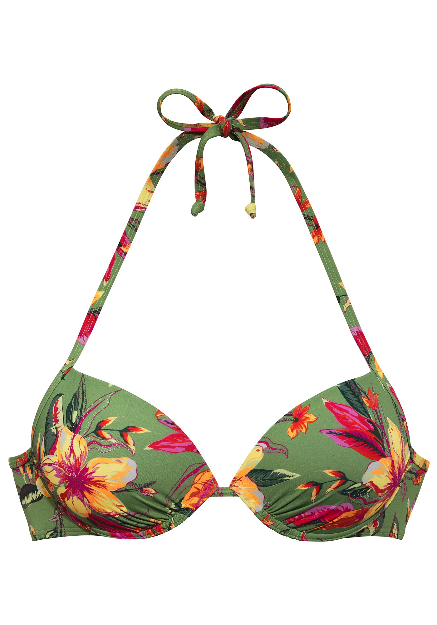 LASCANA Bikini felső 'Malia'  sárga / zöld / rózsaszín akciós termékkép 1