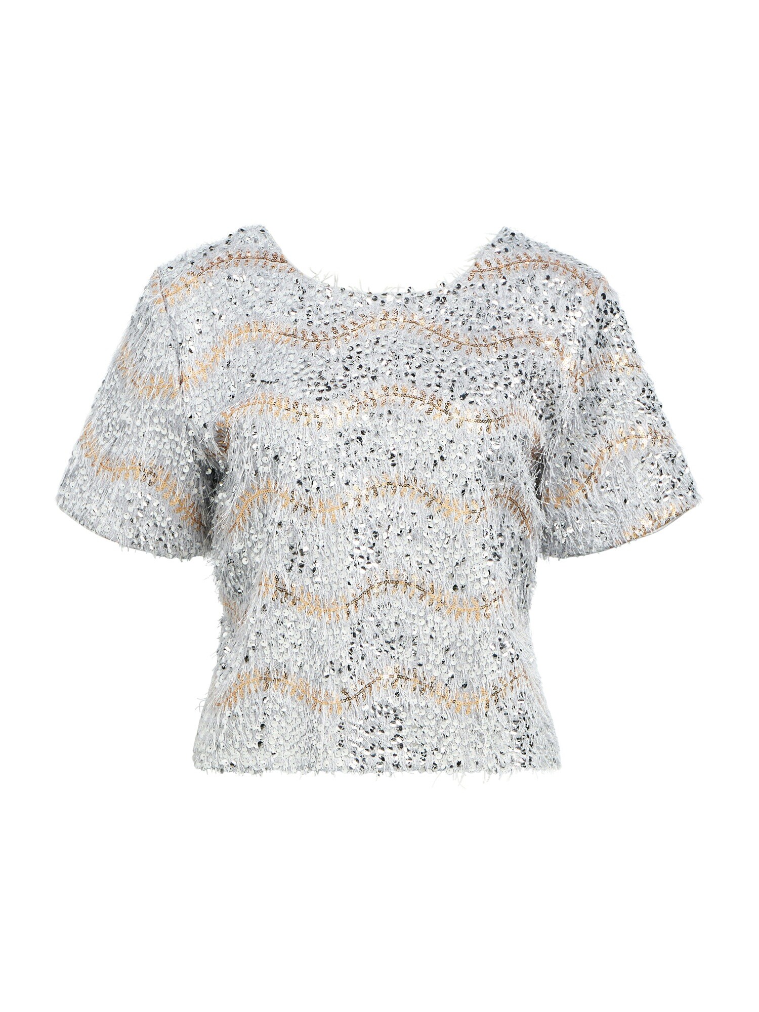 OBJECT Tricou DANA  auriu / gri argintiu