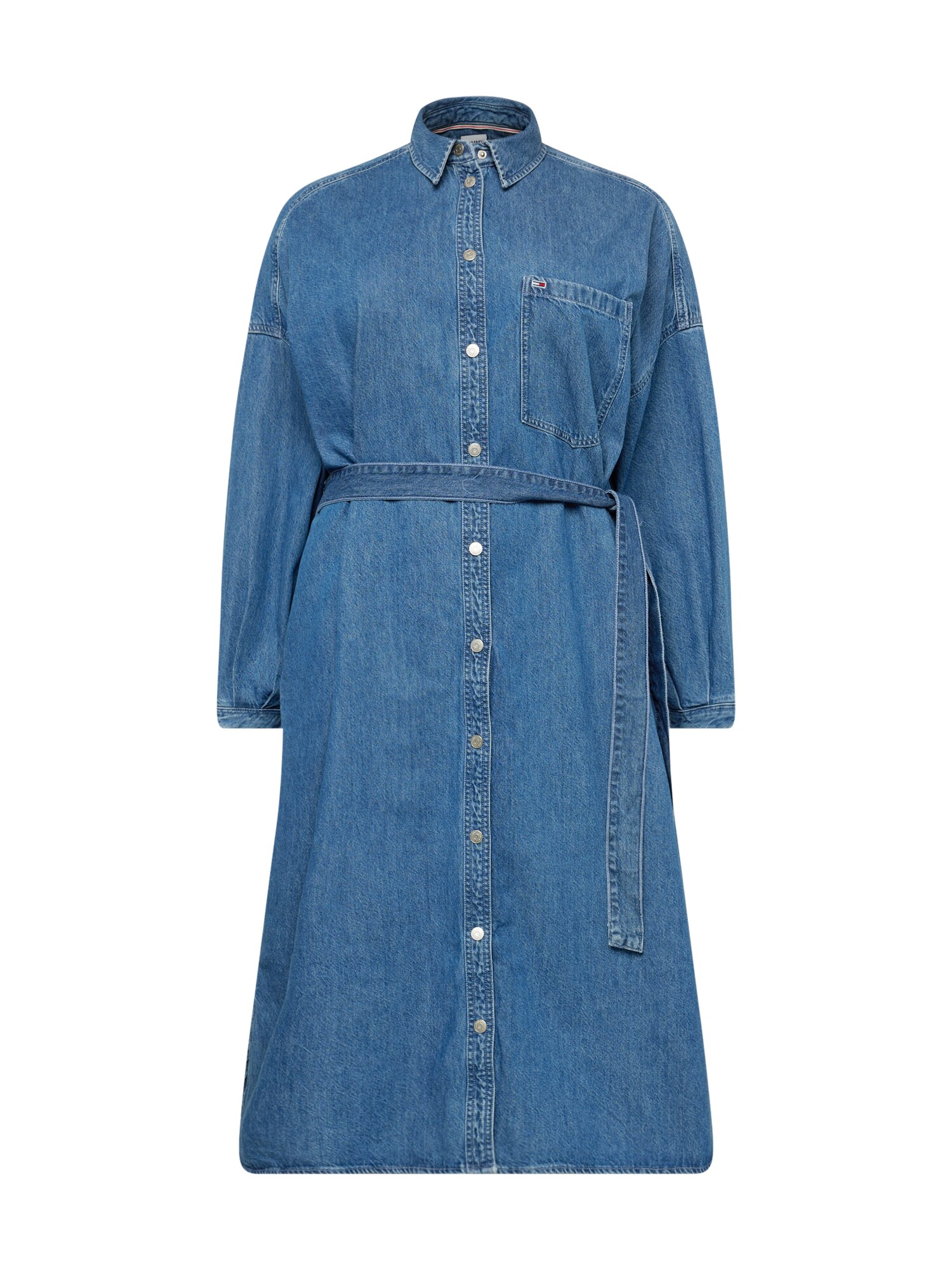 Tommy Jeans Curve Košeľové šaty  modrá denim