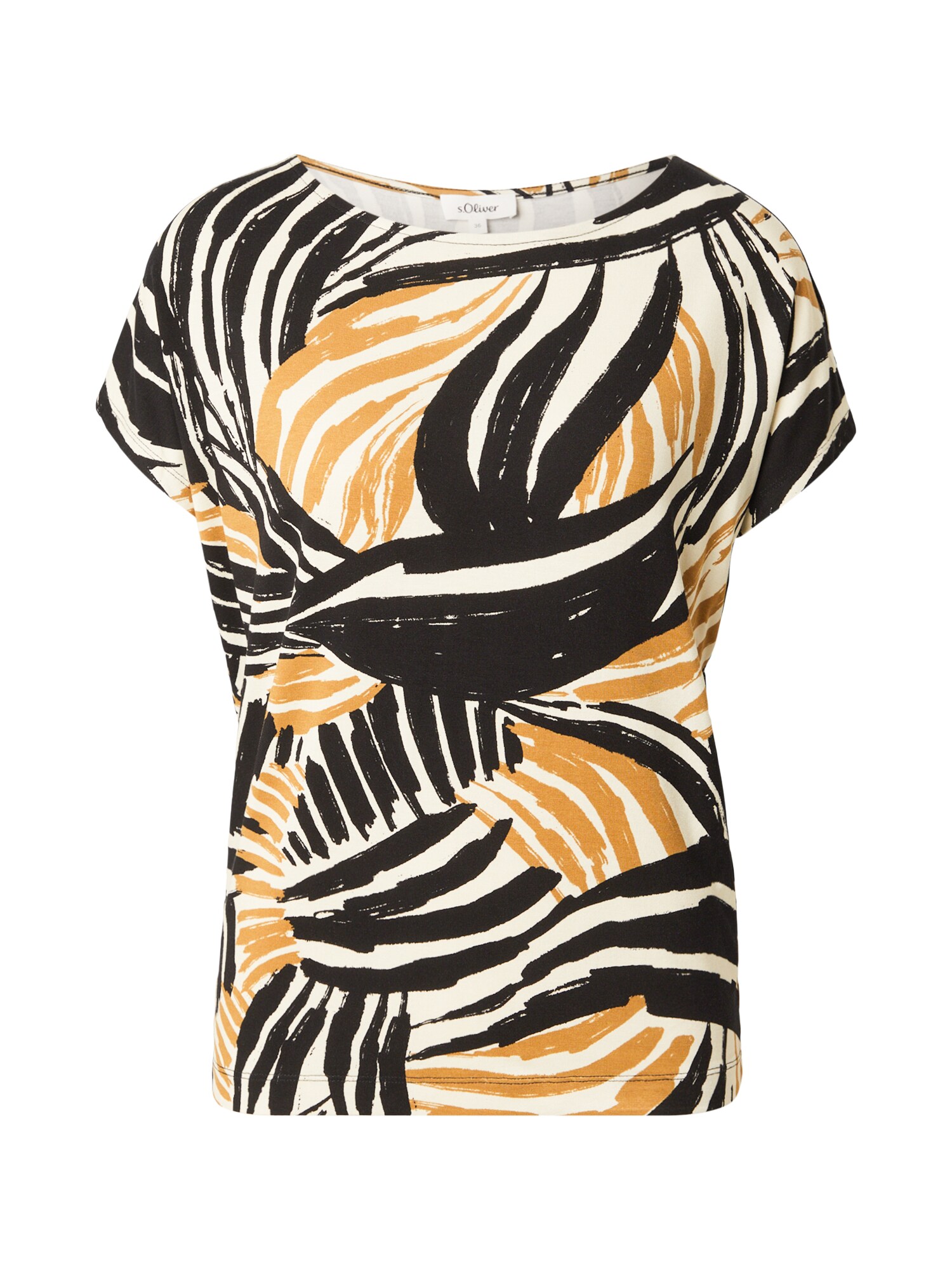 S.Oliver Shirt Lichtbeige / Pueblo / Zwart