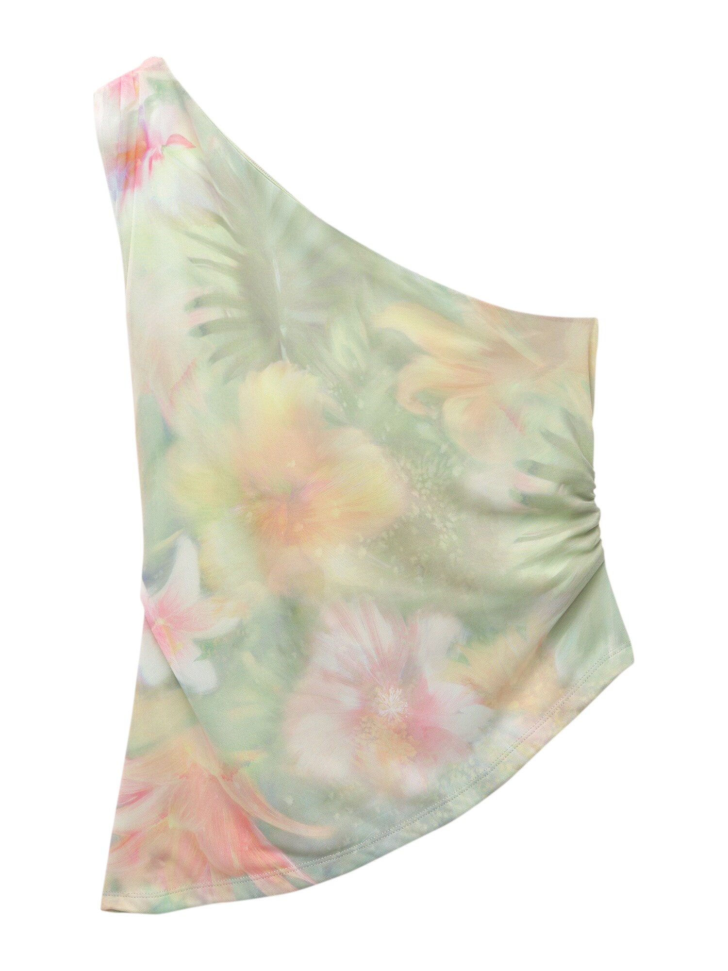 Pull&Bear Top  verde / mov liliachiu / portocaliu / alb