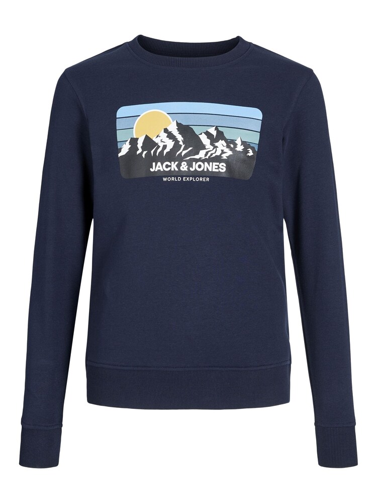 Jack & Jones Junior Sweatshirt Jungen Größe 176 blau / gelb / schwarz / weiß