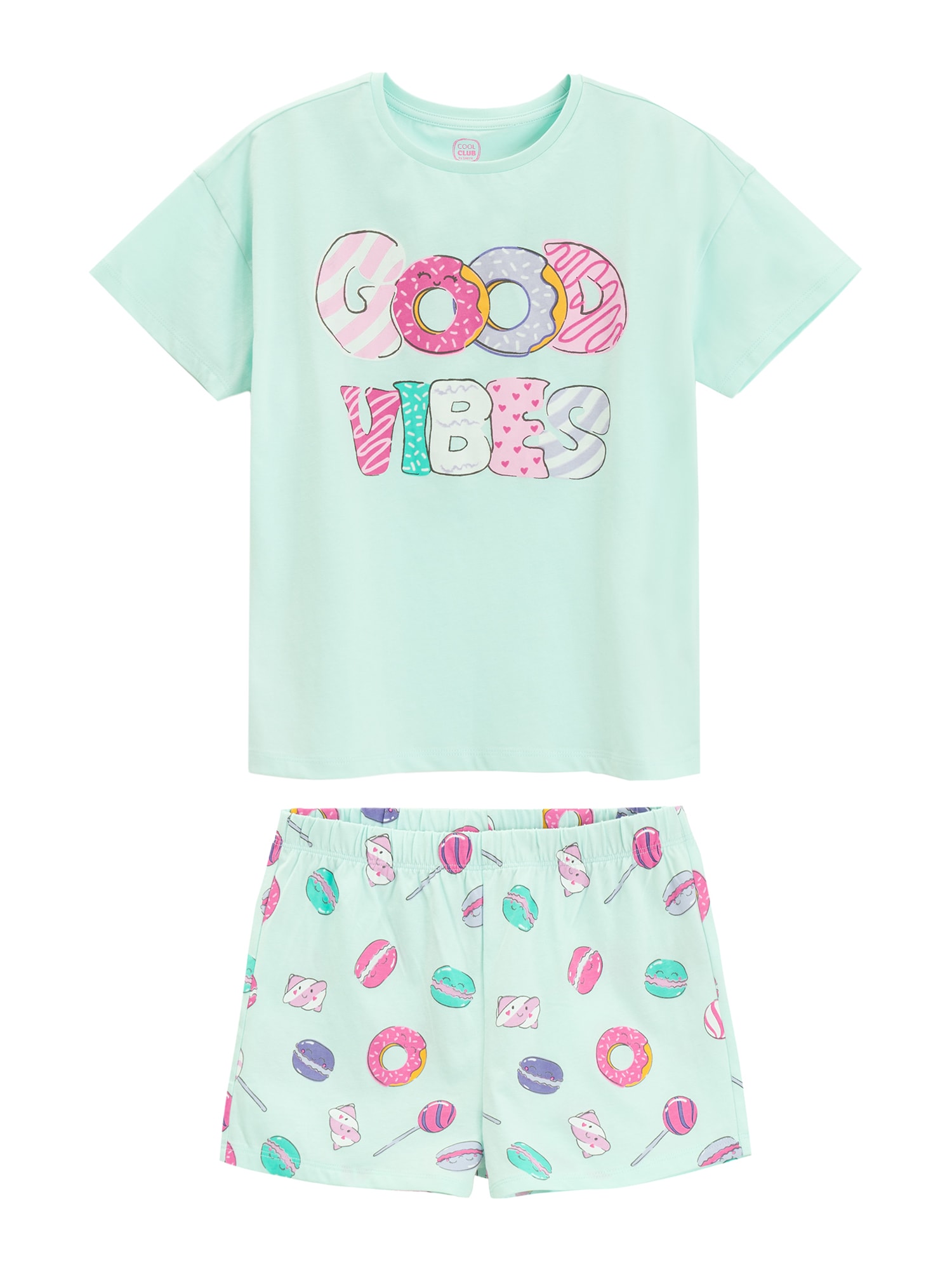 Cool Club Pijamale  turcoaz / verde / roz / roz