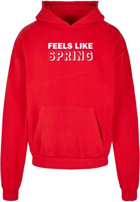 Merchcode Sweatshirt ‘Spring – Feels like’ Rood / Wit