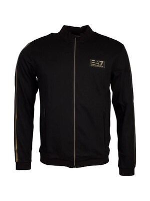 EA7 Emporio Armani Sudadera con cremallera  negro / blanco