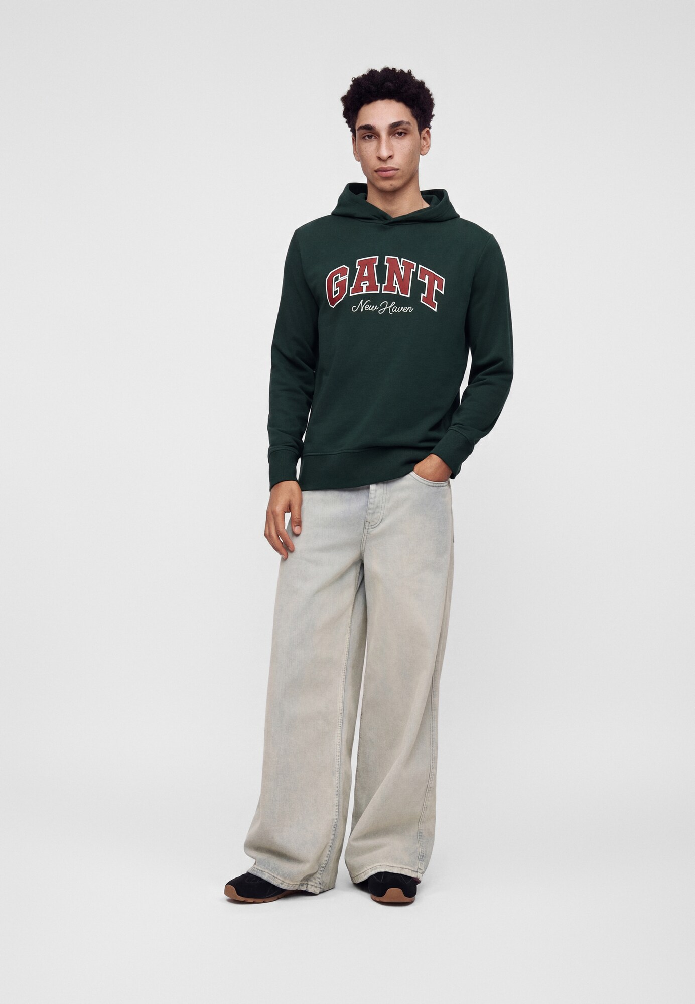 GANT Sudadera  verde oscuro / rojo oscuro / blanco – imagen 4