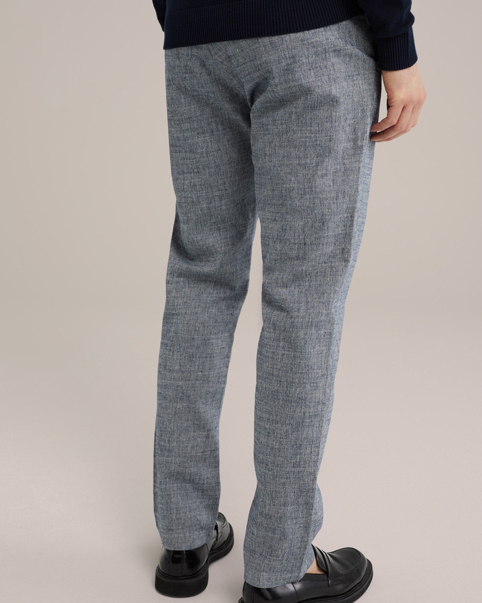 WE Fashion Chino nohavice modrá melírovaná (obrázok 5)