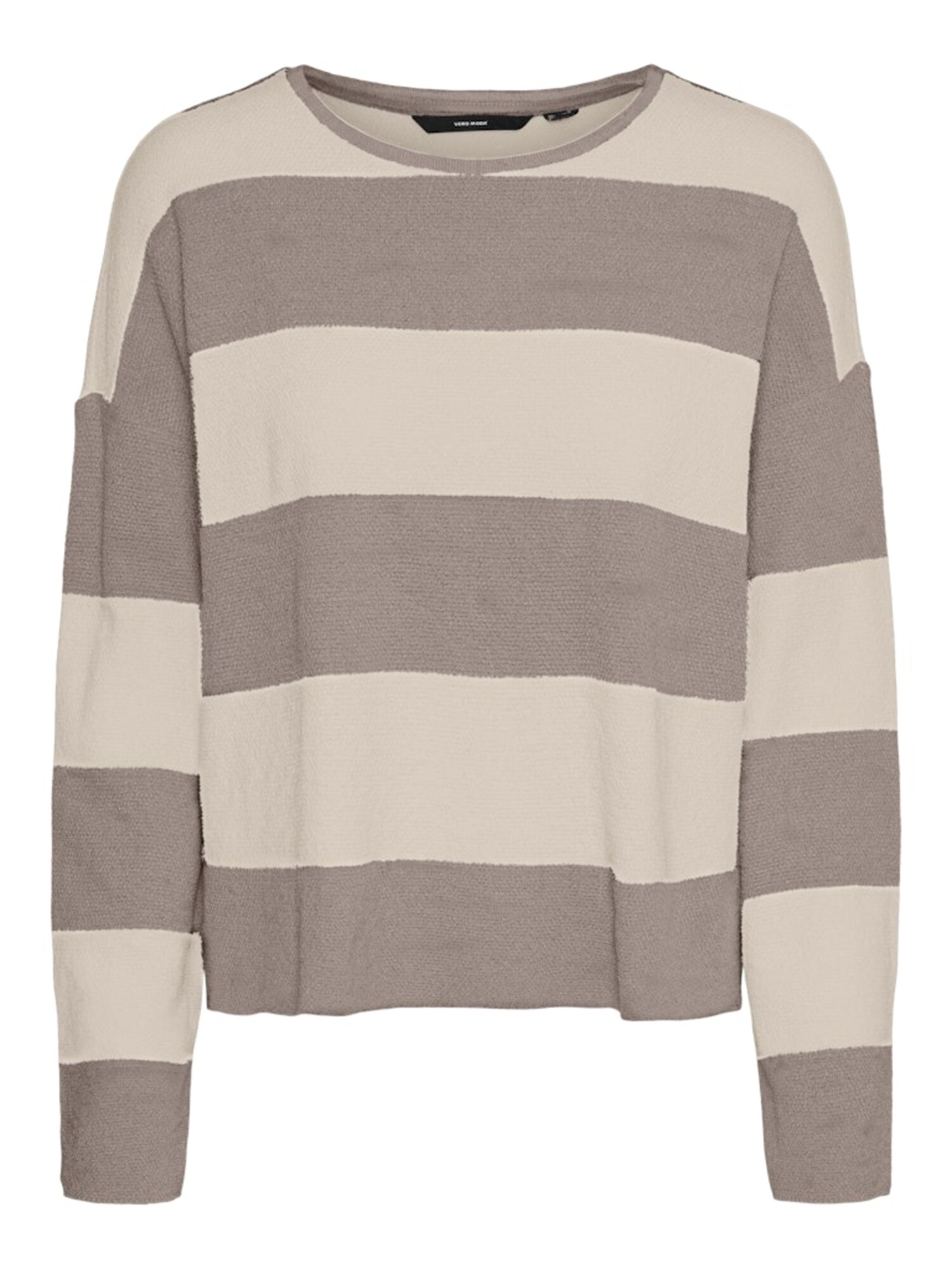 VERO MODA Pulóver 'VMWANDA'  taupe / természetes fehér akciós termékkép 1