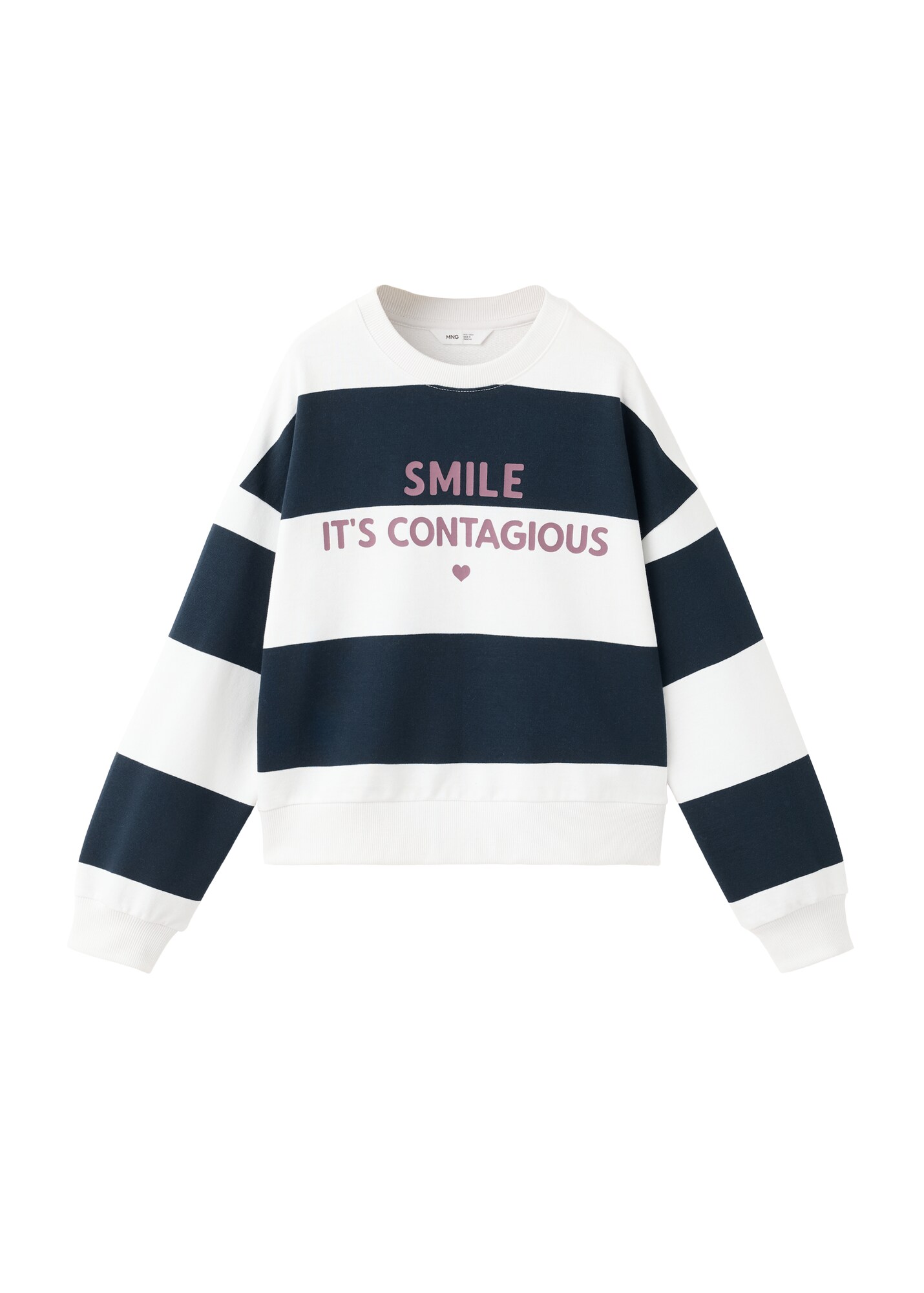 MANGO KIDS Bluză de molton RIVA albastru închis / alb