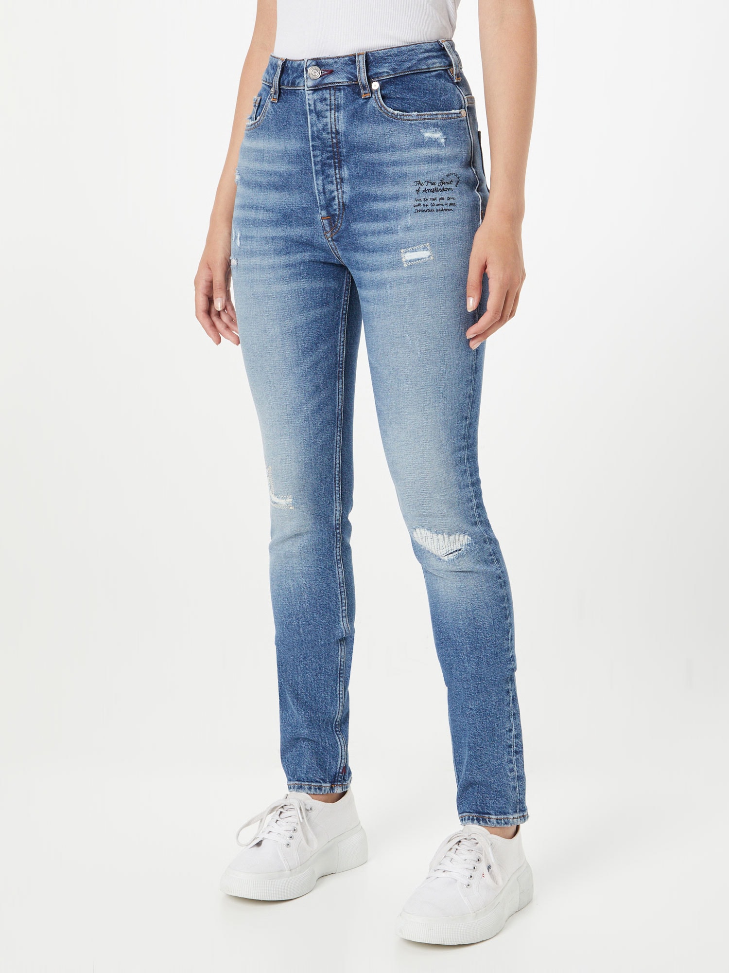 SCOTCH & SODA Farmer 'The Line high rise skinny in organic cot' kék farmer termék 2. képe