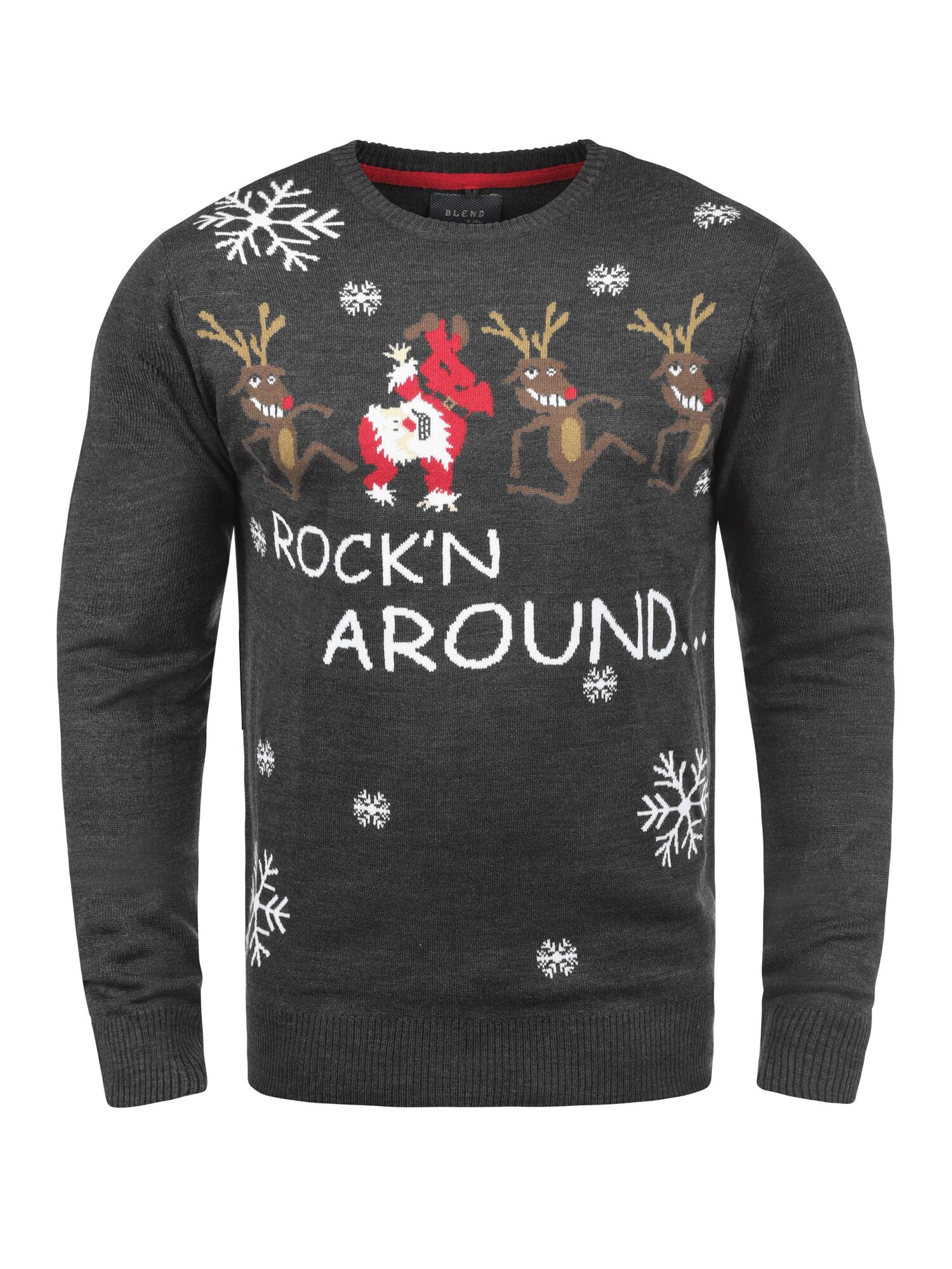 BLEND Jersey ' BHRudolph '  marrón / gris / rojo / blanco