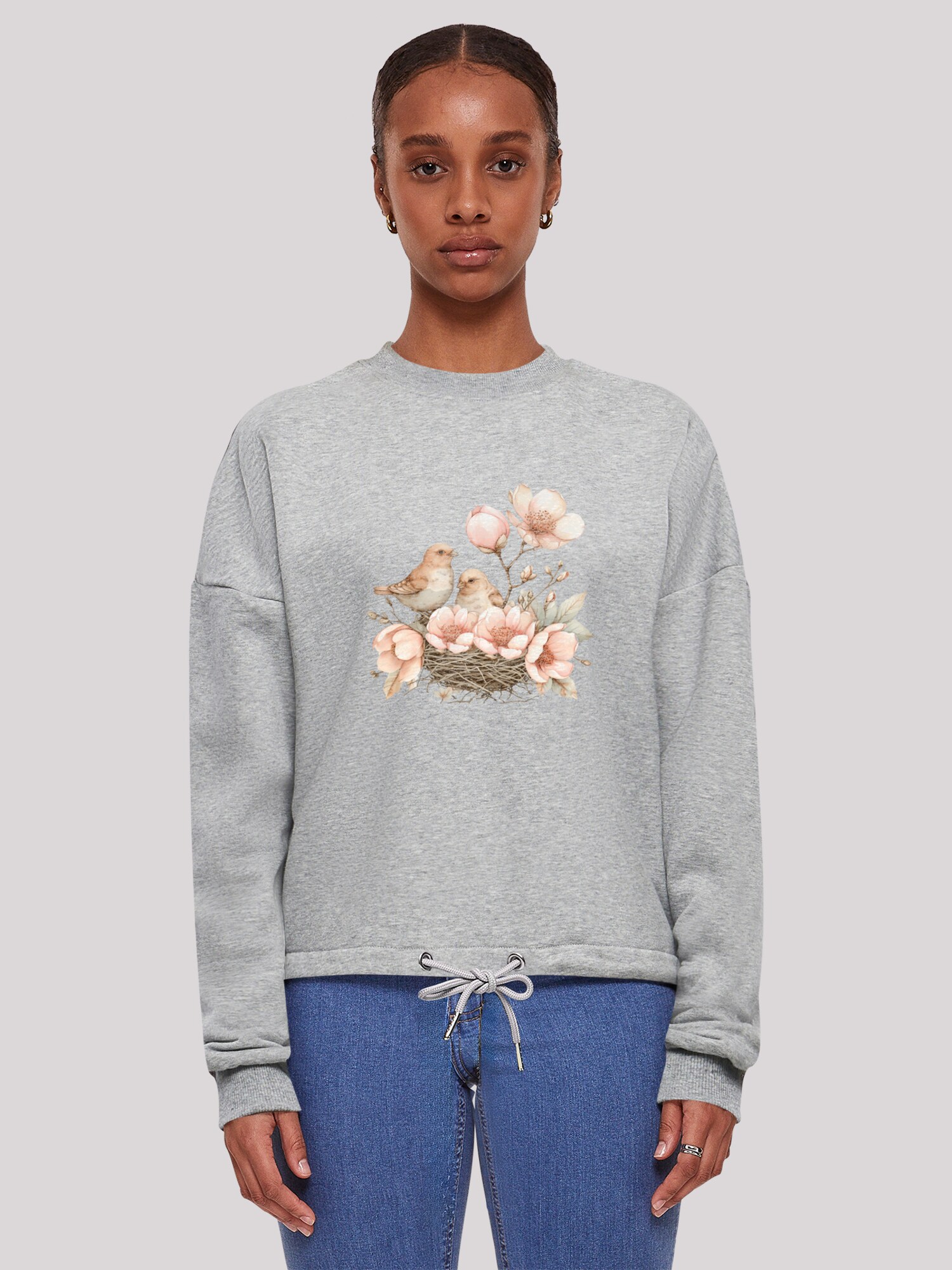 Thumbnail - F4NT4STIC Sweatshirt Vogelnest Blumen