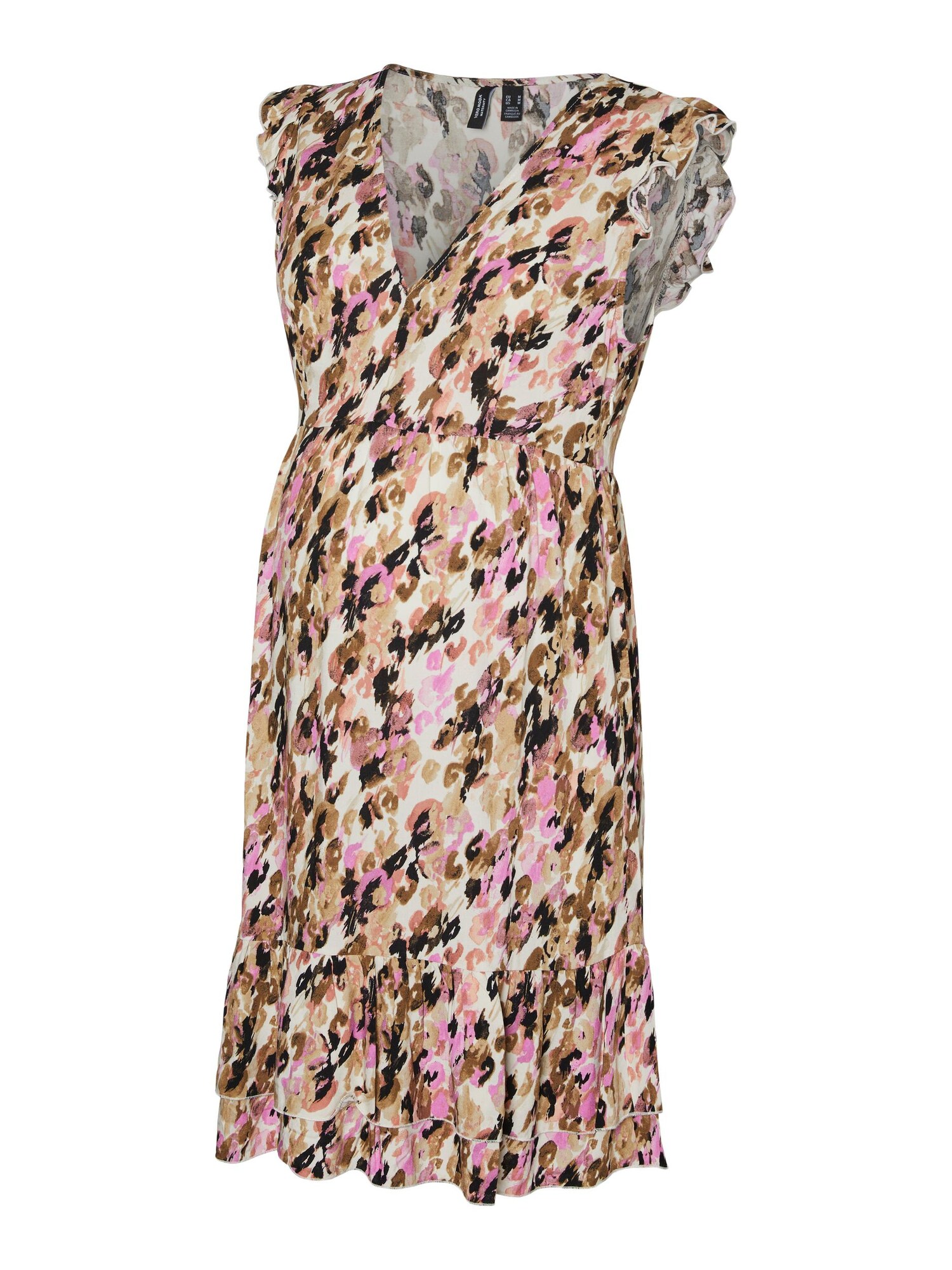 Vero Moda Maternity Vestido 'VMMEasy' marrón claro / orquidea / negro / offwhite