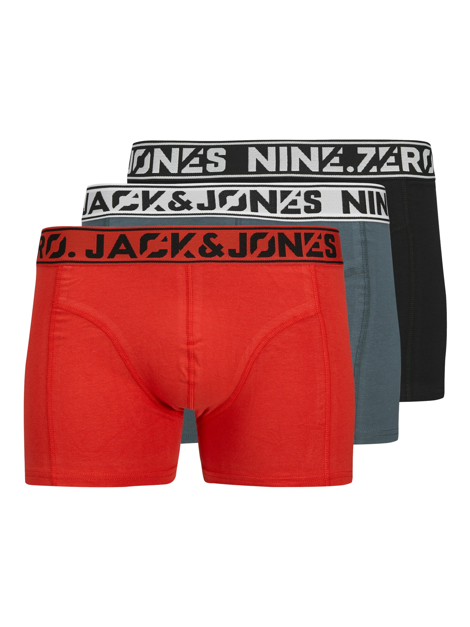 JACK & JONES Boxeri JACNINE.ZERO  gri bazalt / gri deschis / roșu / negru
