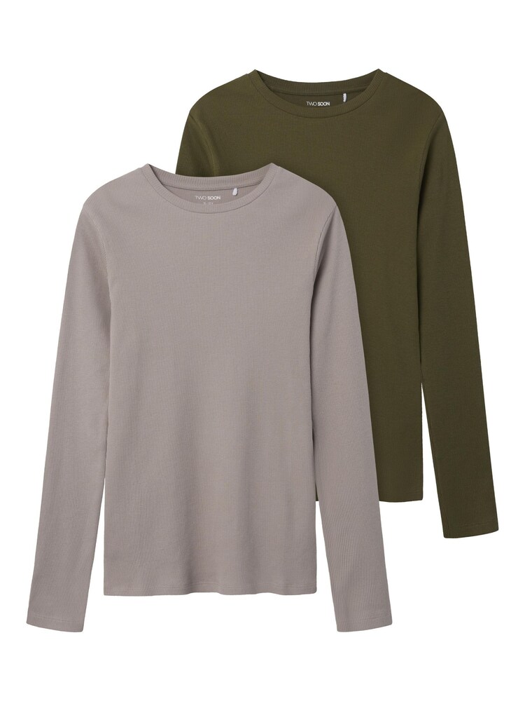 TWO SOON Shirt Mädchen Größe 134/140 grau / grün