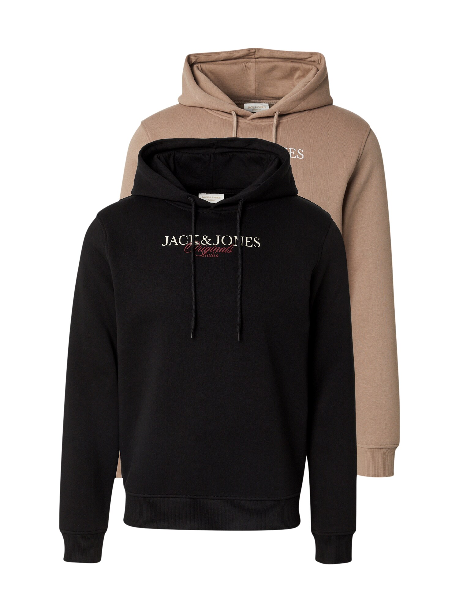 JACK & JONES Mikina 'JORBillyburg' brokátová / červená / čierna / biela